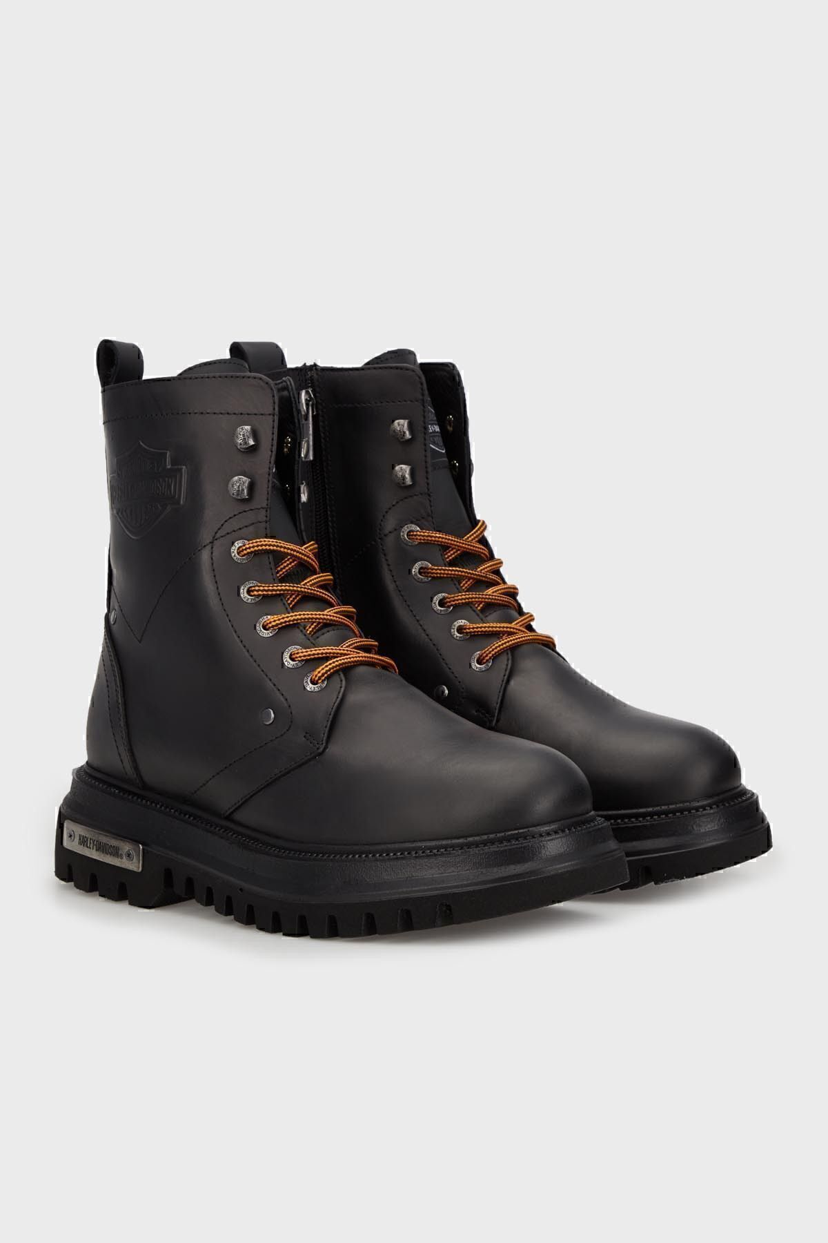 چکمه و بوت مشکی مردانه های چرم اصل Dearie Logo 021M100570 Harley Davidson