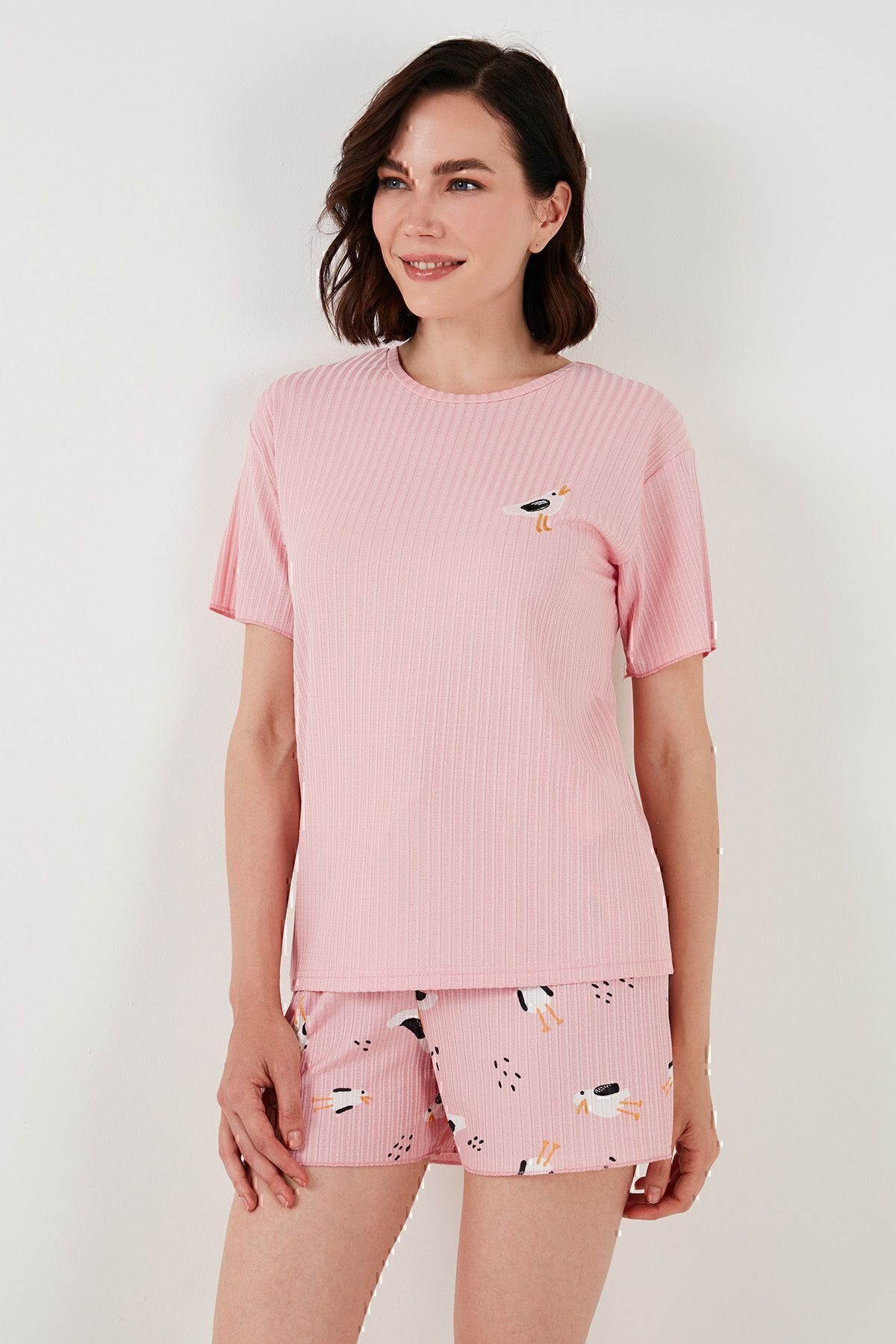 Lela-Regular Fit Short Sleeve Pajama Set - Shorts65740103 3