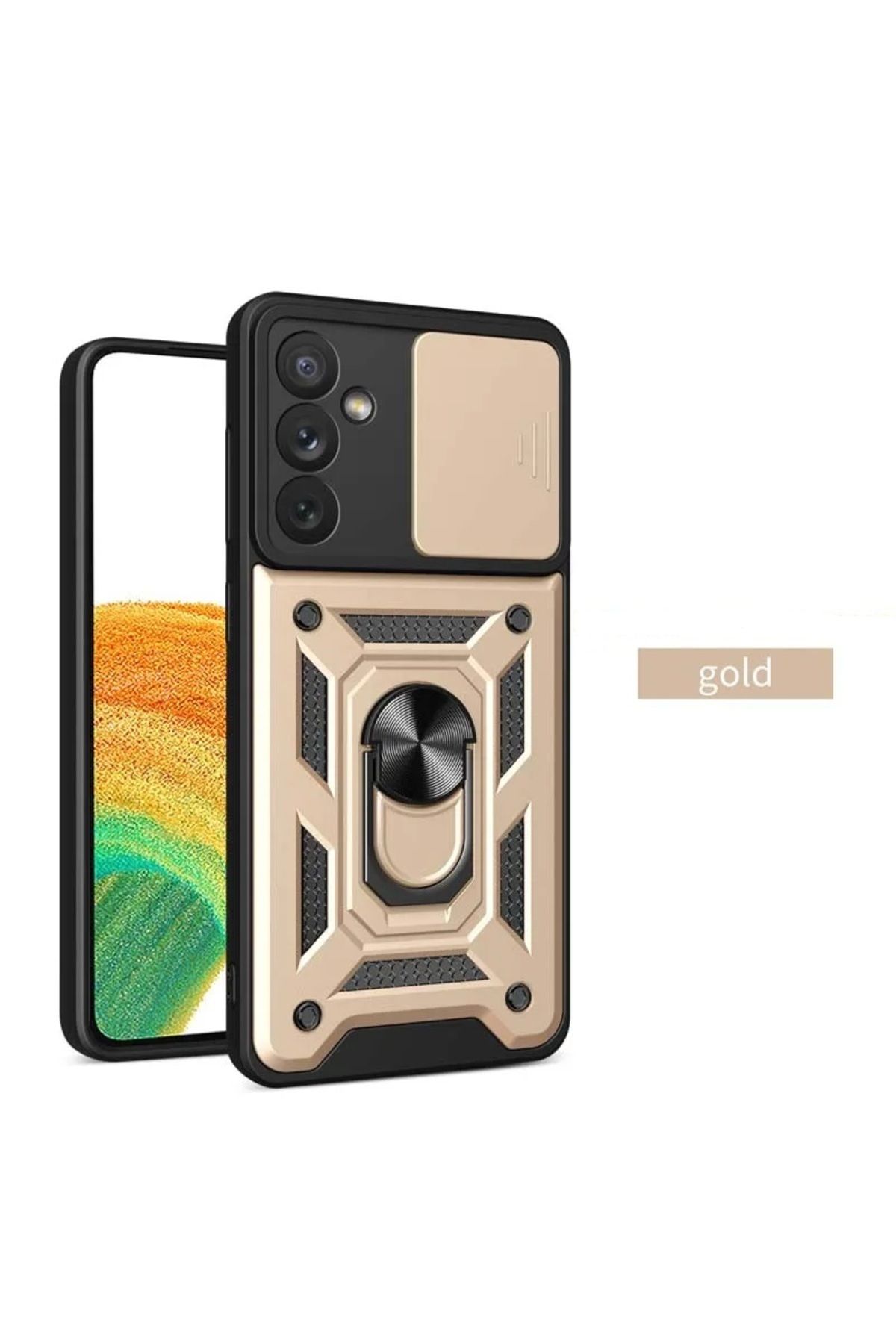 Samsung Galaxy A04S Compatible Case Camera Shielded Sliding Ring Extra Shielded Tank Case