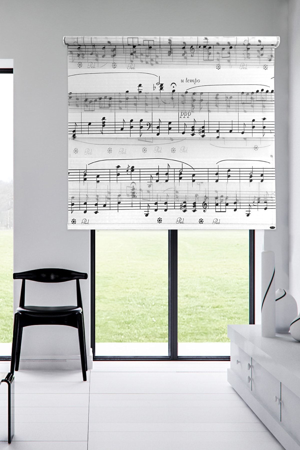Zebra Curtain Pleated Melody Room Curtain Skirt Sliced