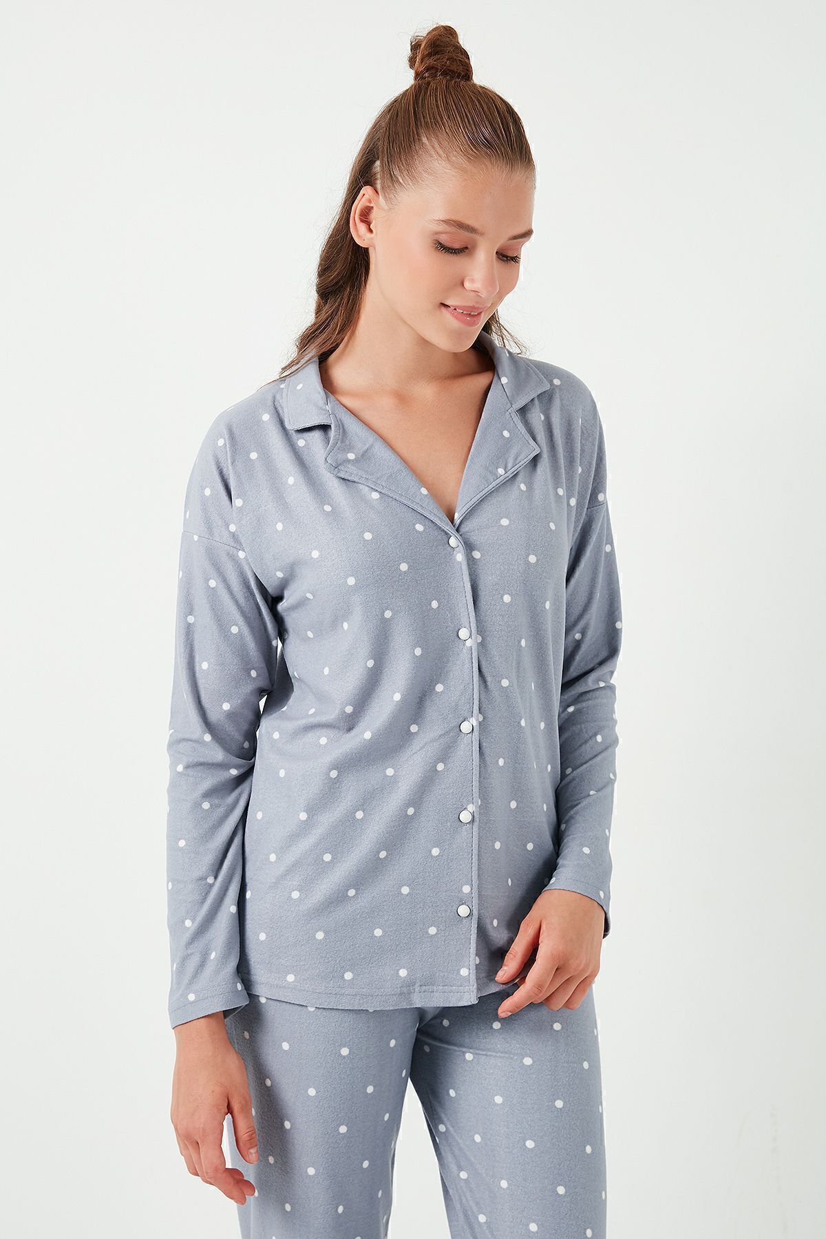 Lela-Stretch Standard Fit Buttoned Pajama Set - 60956601 5