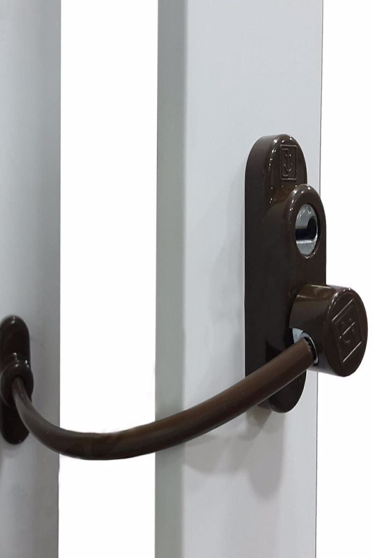Steel Rope Pvc Window Safety Child Safety Lock Dark Brown