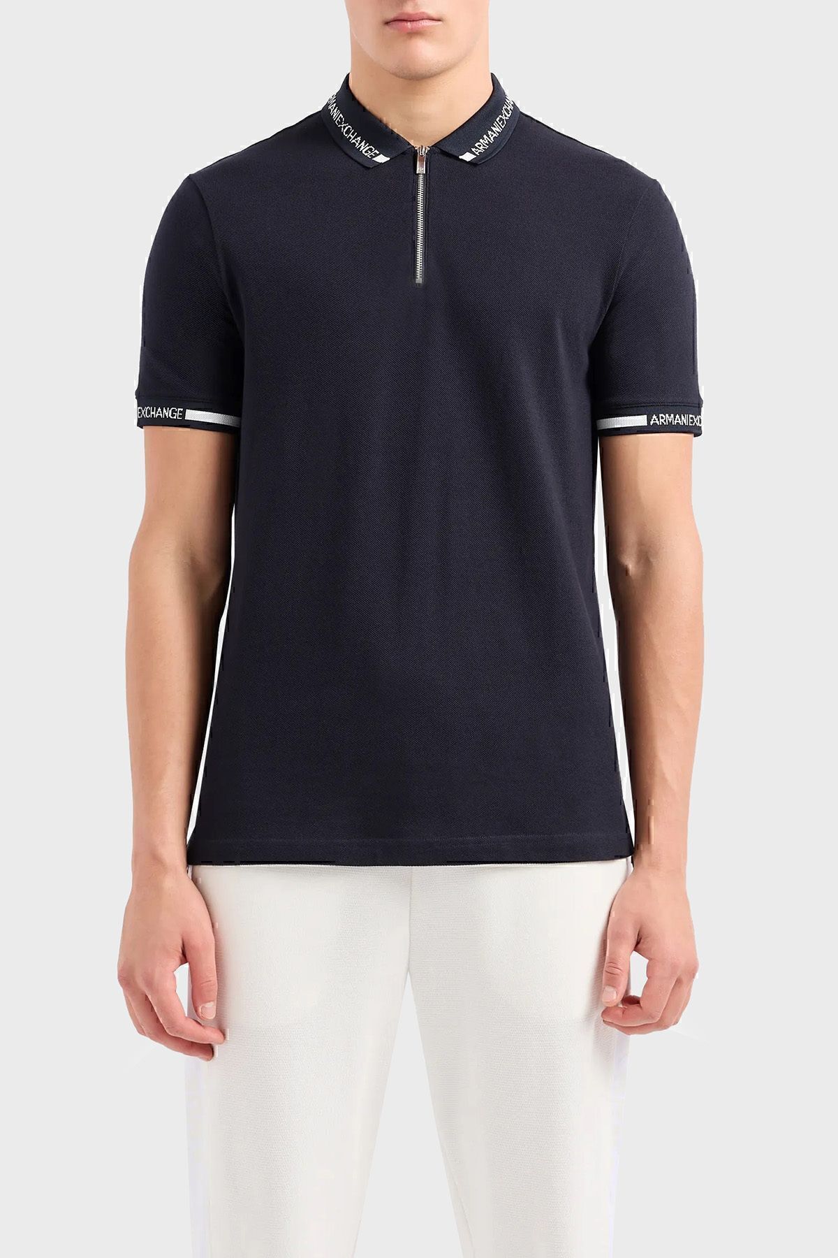 تی شرت یقه پولو آبی مردانه پنبه معمولی مناسب چوگان yaka tring پیراهن یاکا 3dzflh zjm5z 1583 Armani Exchange