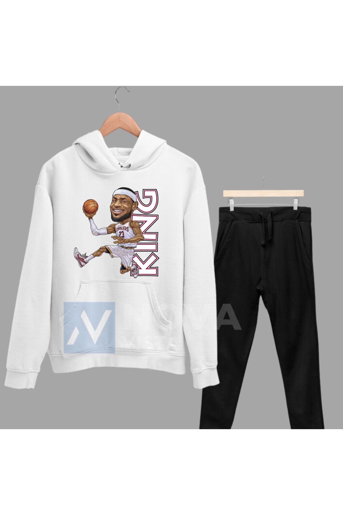 Biy Store Lebron James King Basketball Jersey Printed White Unisex Hoodie Winter Sweatshirt Tracksuit Set Trendyol