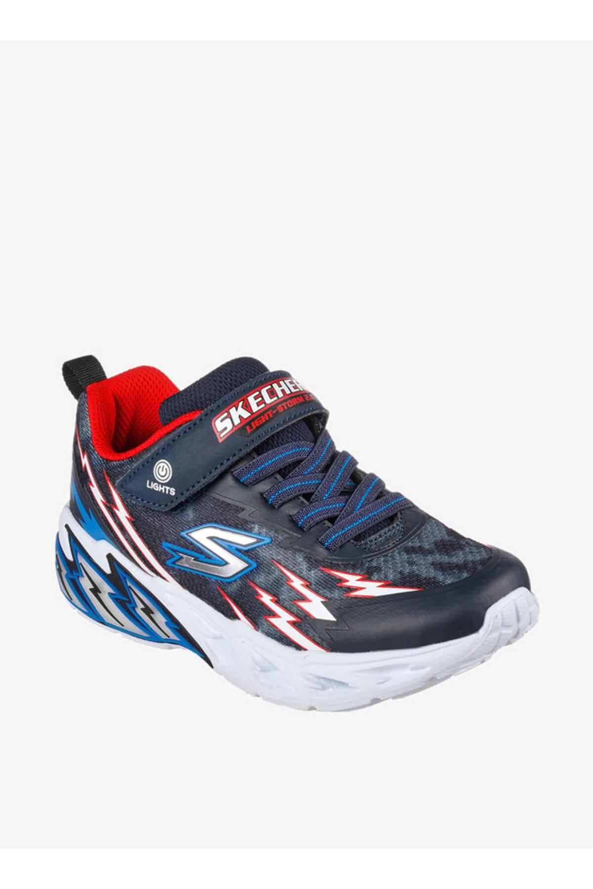 SKECHERS-حذاء مشي مطبوع ومضيء للأولاد مع قفل بخطاف وحلقة 1