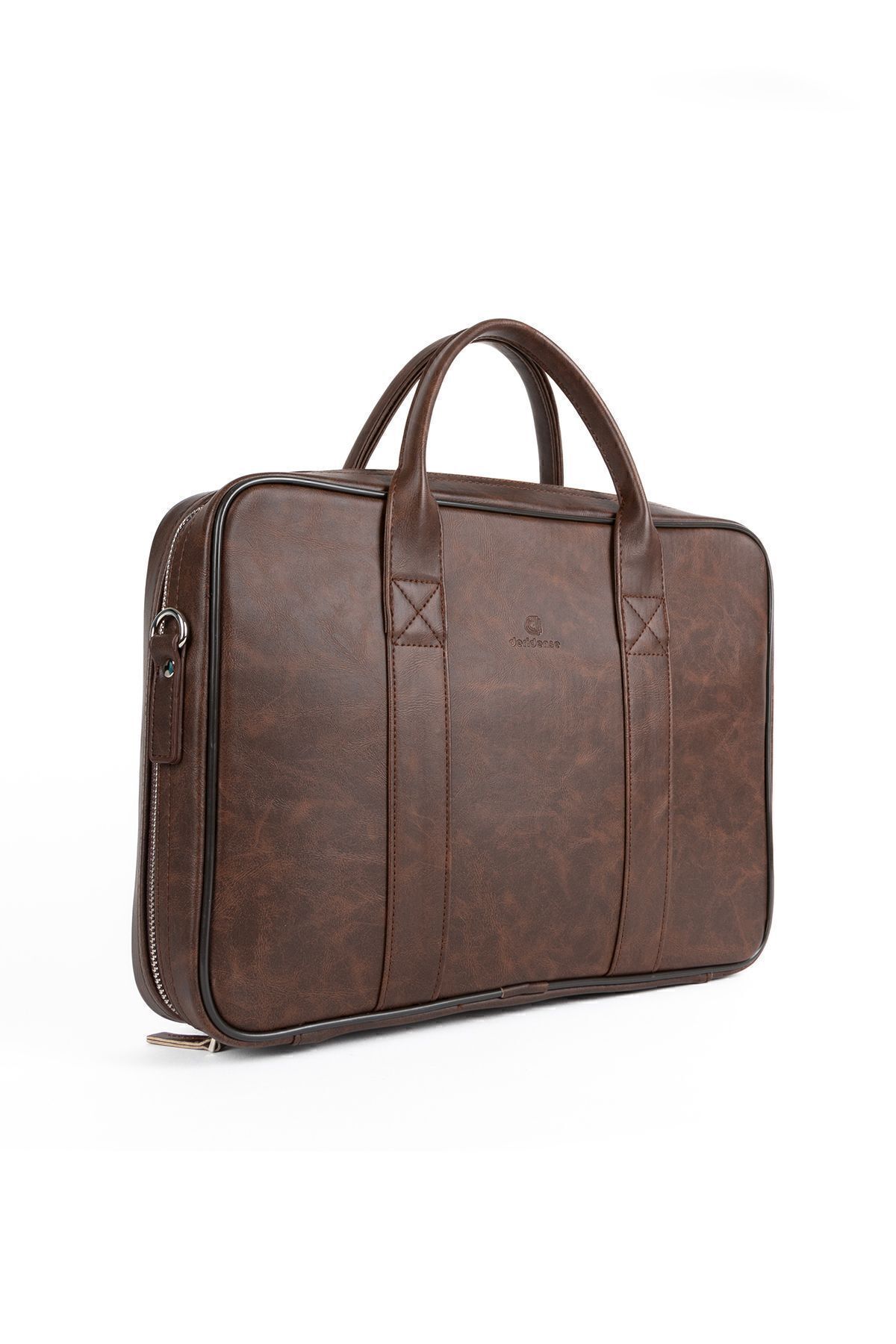 Sevinç Çanta-Deridense Macbook Organizer - حقيبة كمبيوتر محمول مقاس 13 بوصة و14 بوصة، جلد نباتي، بني مجنون 2