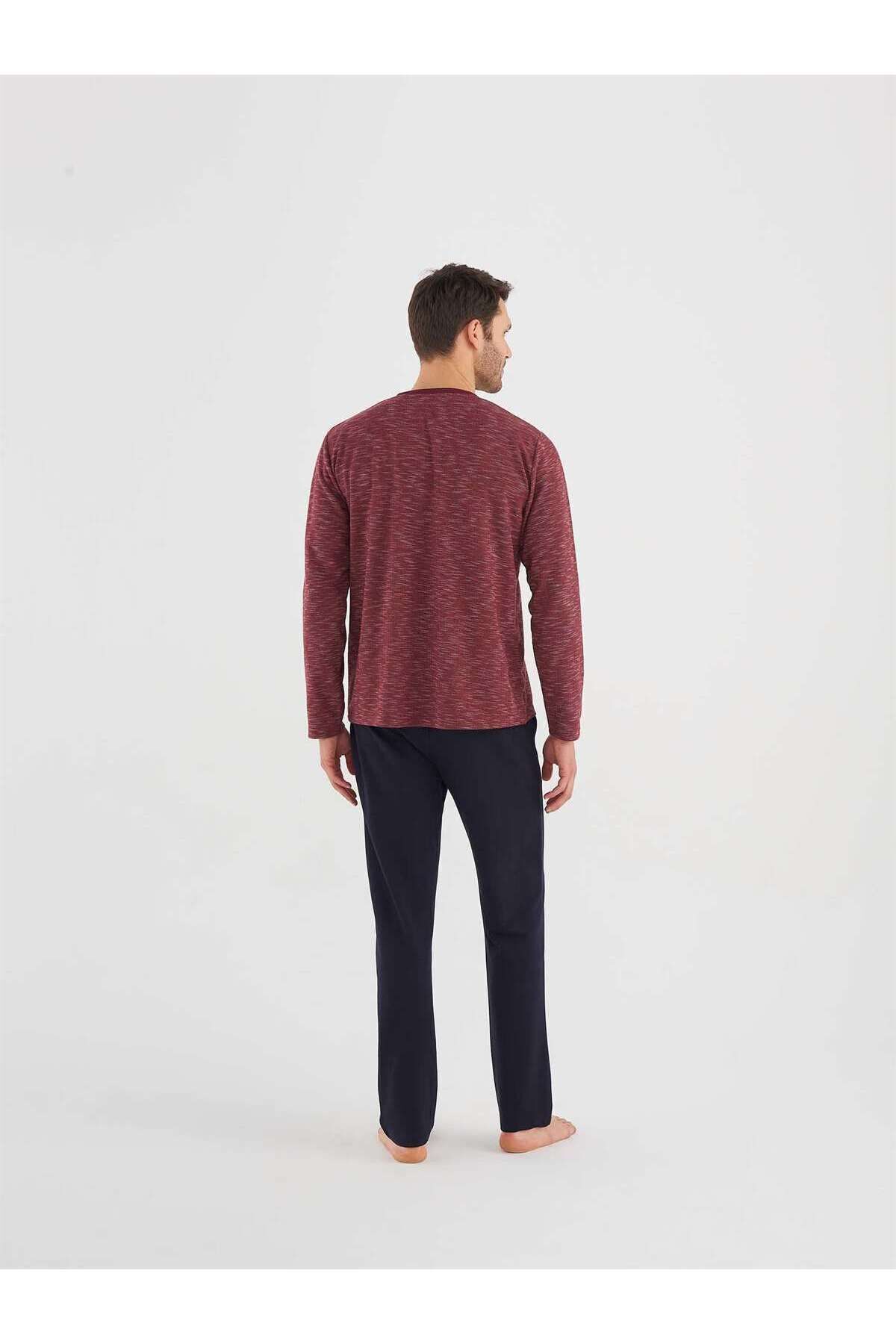 Mod Collection-Ανδρικό Σετ Πιτζάμες Plum Placket 3