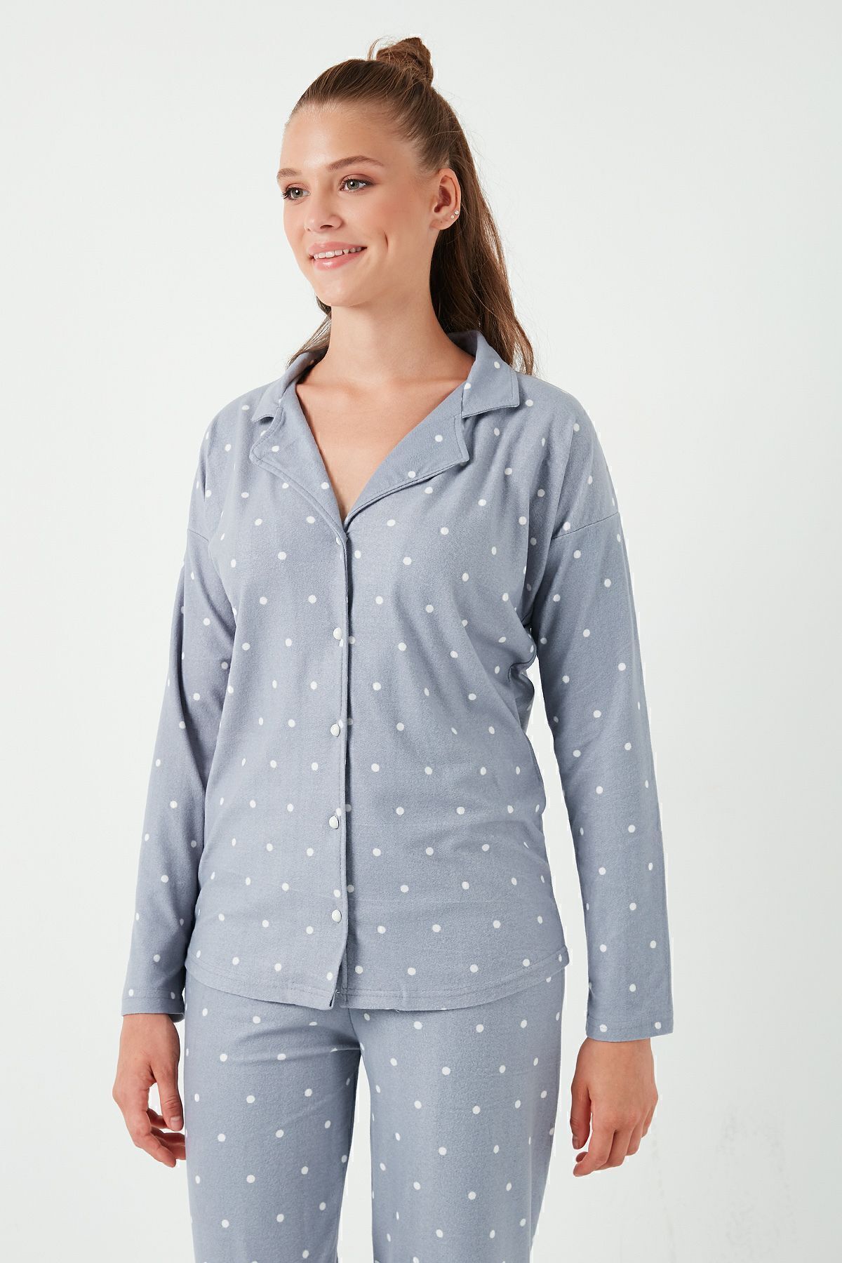Lela-Stretch Standard Fit Buttoned Pajama Set - 60956601 4