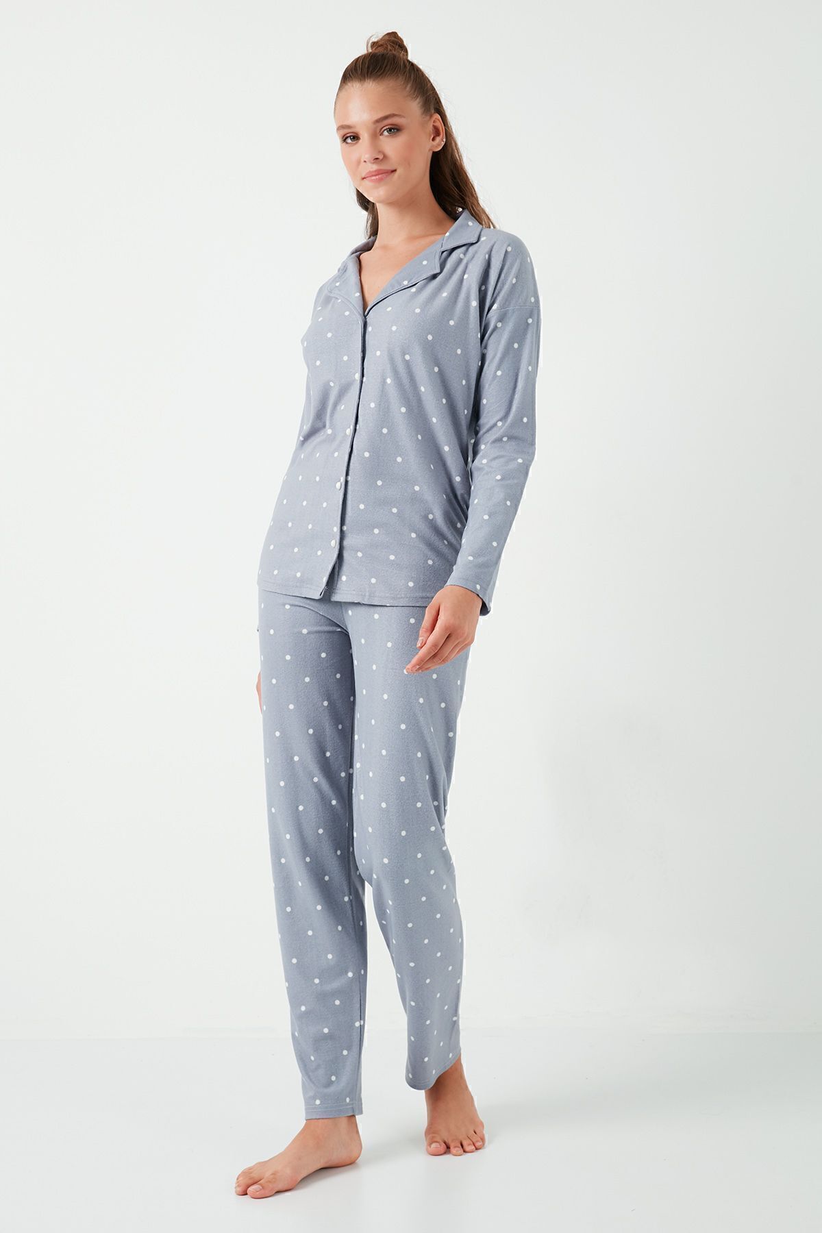 Lela-Stretch Standard Fit Buttoned Pajama Set - 60956601 2