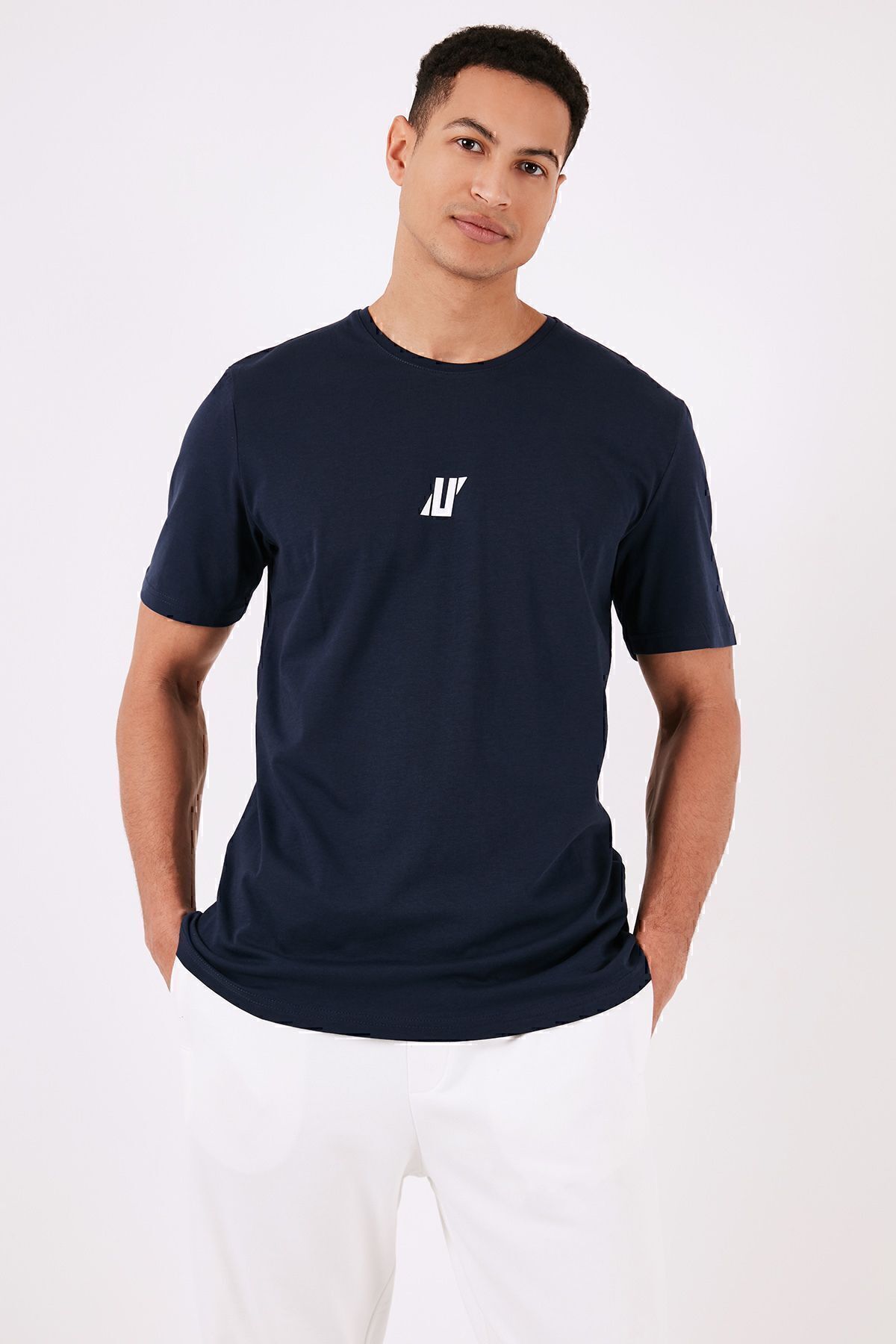 تیشرت مردانه آبی سرمه ای بوراتی | 5902753 اورجینال - تصویر 3