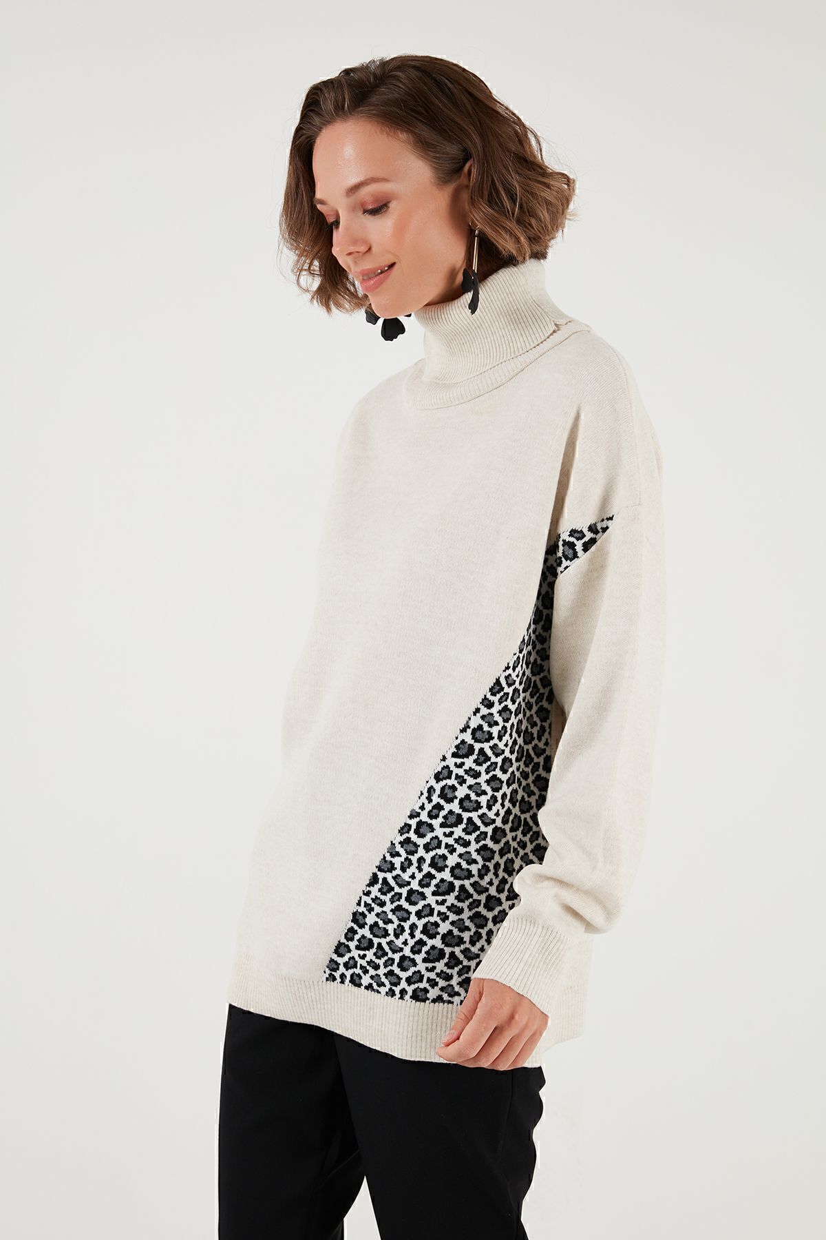 Lela-Pulover din tricotaje acrilice cu model leopard - PULover 4615217 5