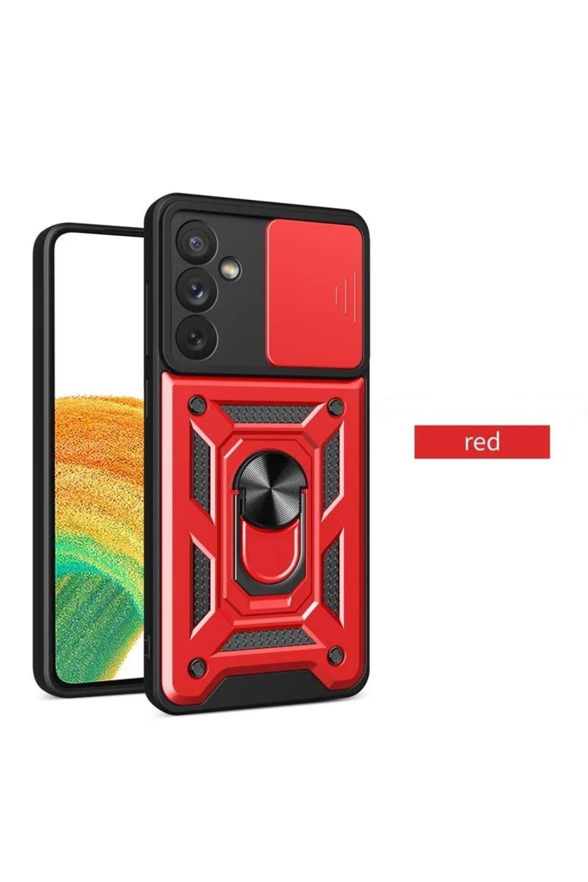 Samsung Galaxy A04S Compatible Case Camera Shielded Sliding Ring Extra Shielded Tank Case