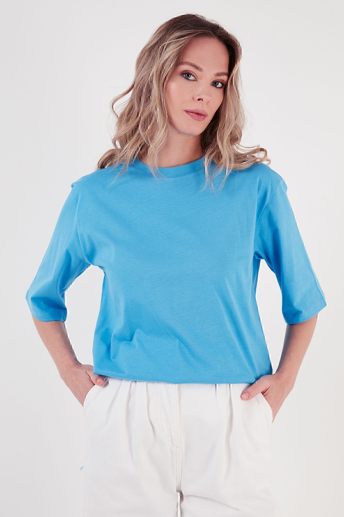 Lela-Cotton Oversize Crew Neck T Shirt T Shirt 5864562 2