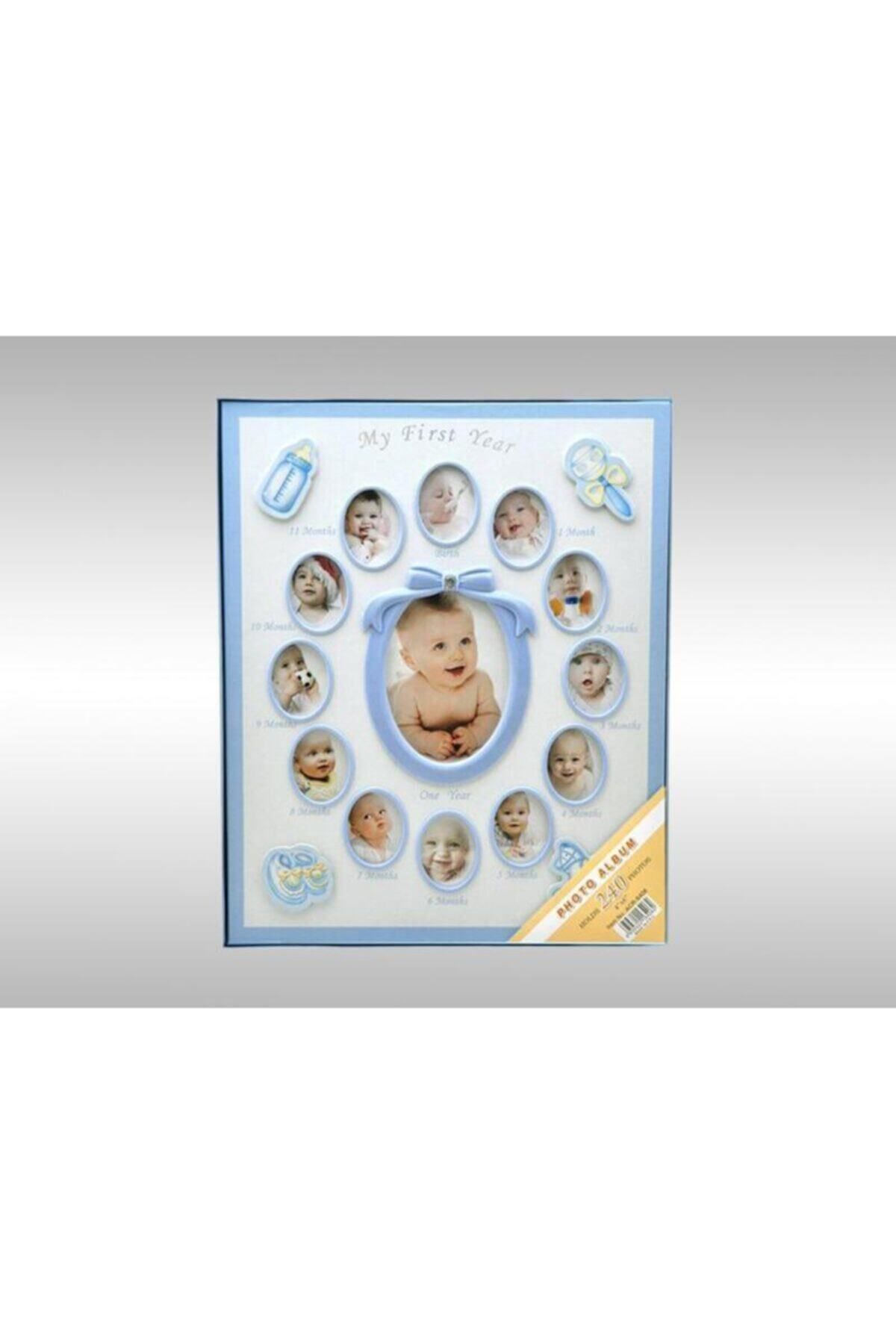 NRCN 10x15cm 240’lık 12 Ay Çerçeveli Bebek Fotoğraf Albümü Mavi fotoğrafı 3 (önizleme)