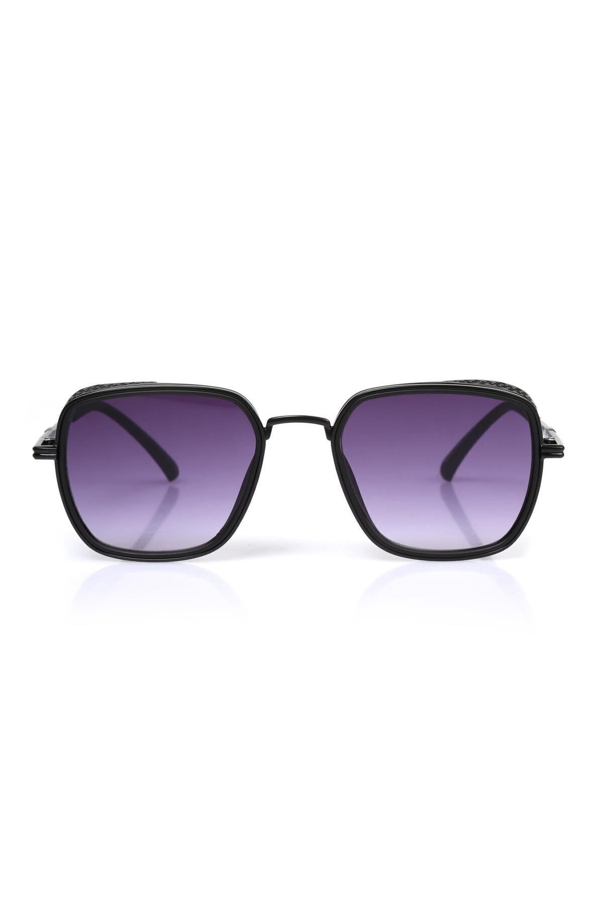 TomyHelf-Black Rectangular Unisex Sunglasses - Th2033C13 5