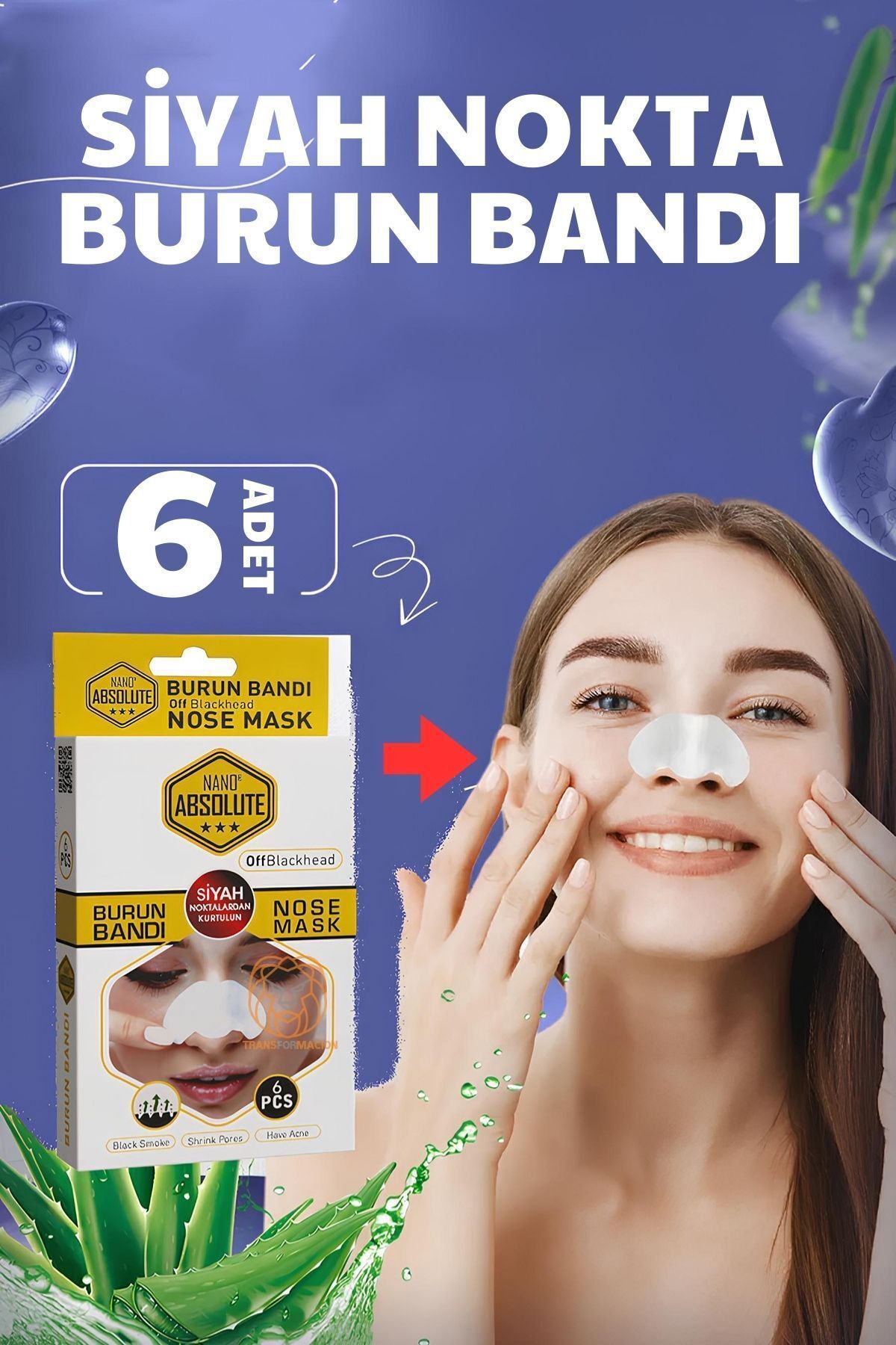 Transformacion Nano Burun Siyah Nokta Bandı Absolute Professional 6 ADET 719154