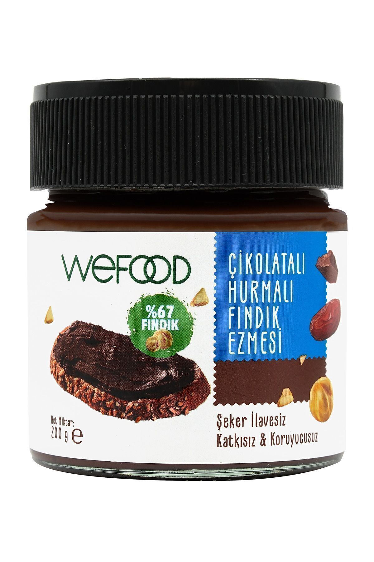Wefood Çikolatalı Hurmalı Fındık Ezmesi (Şekersiz, Katkısız) 200 gr