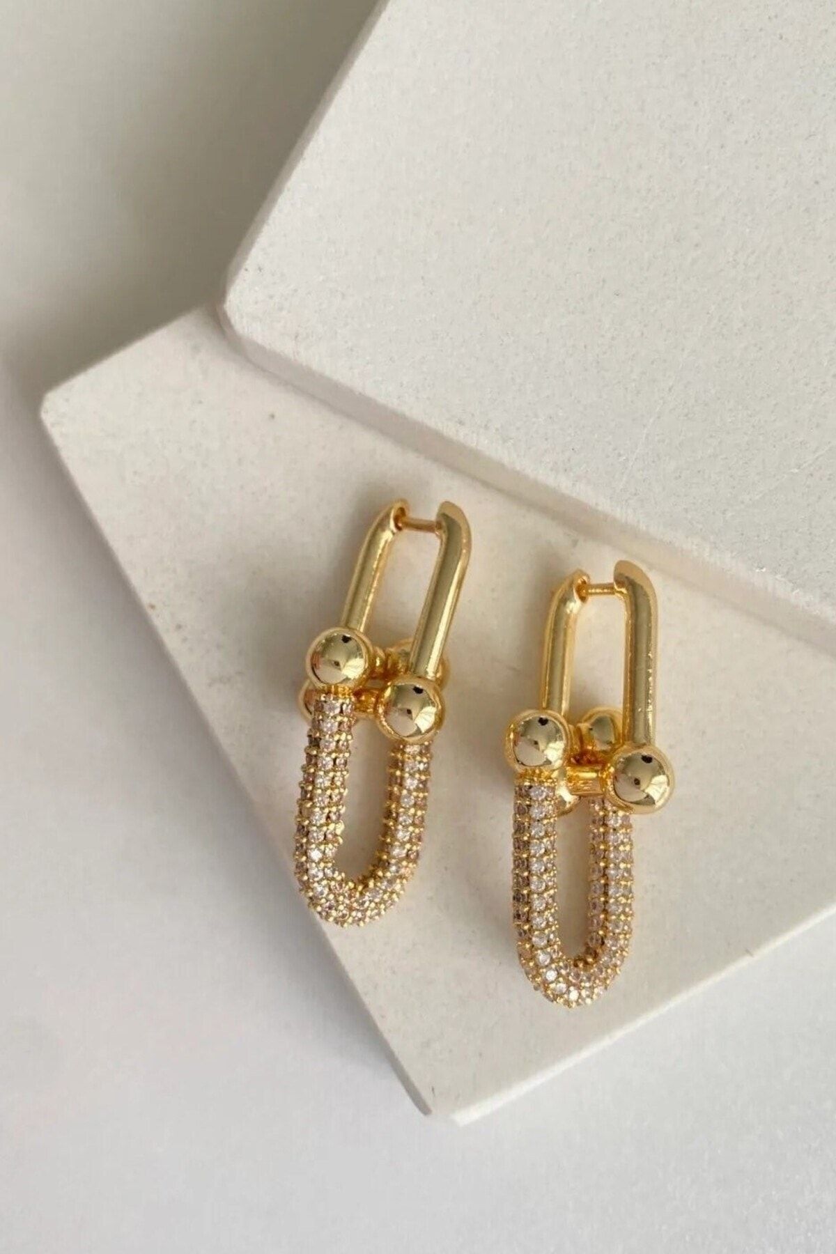 Kadın Gold Vıp Özel Seri Taşlı Tiff Kolye Küpe Bileklik Seti 3 Lü
