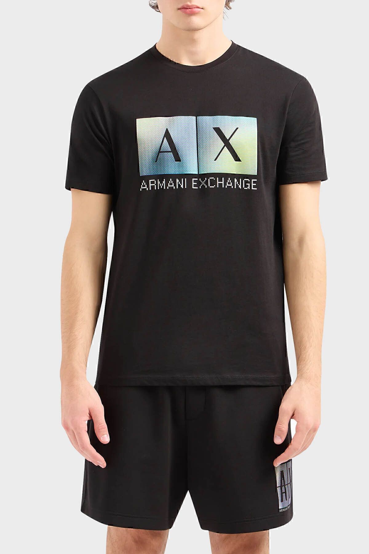 تی شرت مشکی مردانه پیراهن مناسب پنبه ای 3DZTJB ZJBYZ 1200 Armani Exchange