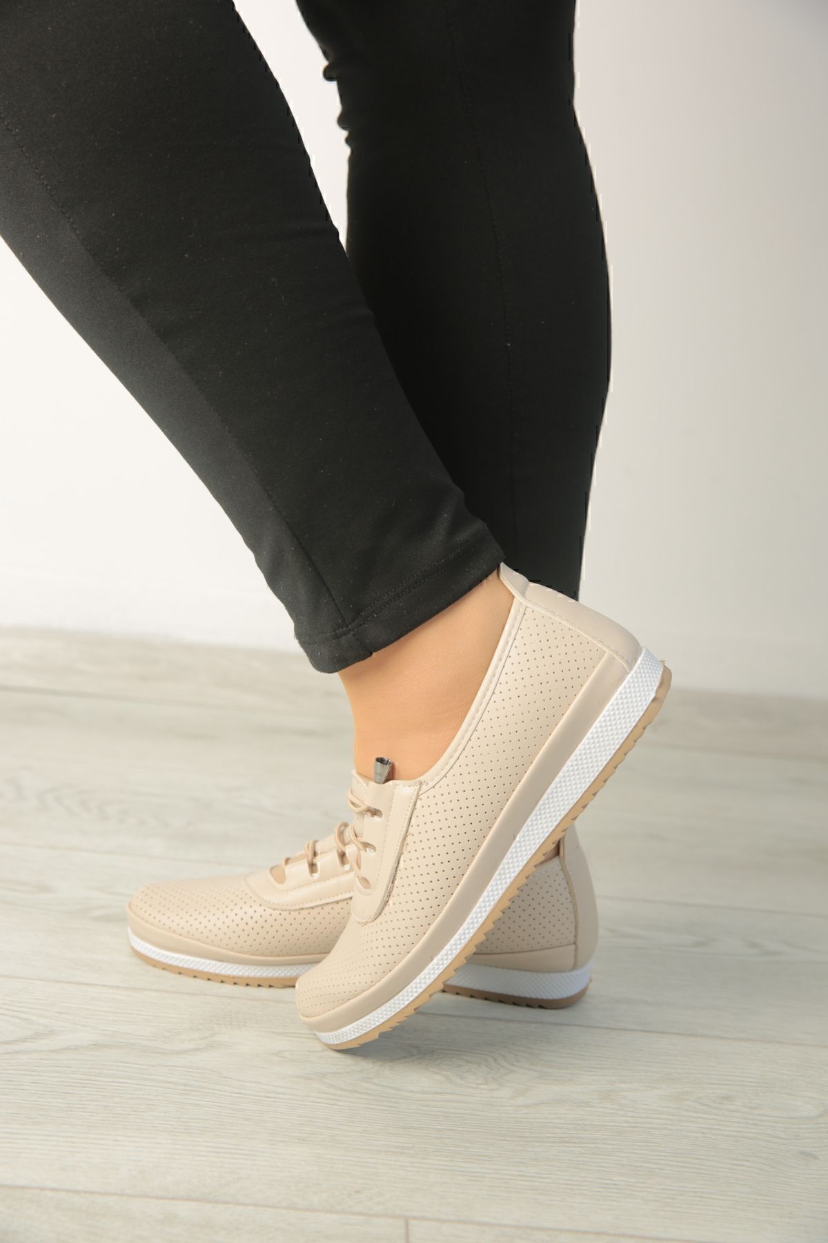 ASL SHOES STORE-Talpă ortopedică Zilnic, moale, confortabilă, pentru femei, pantofi de balerină perforați cu șnur 3