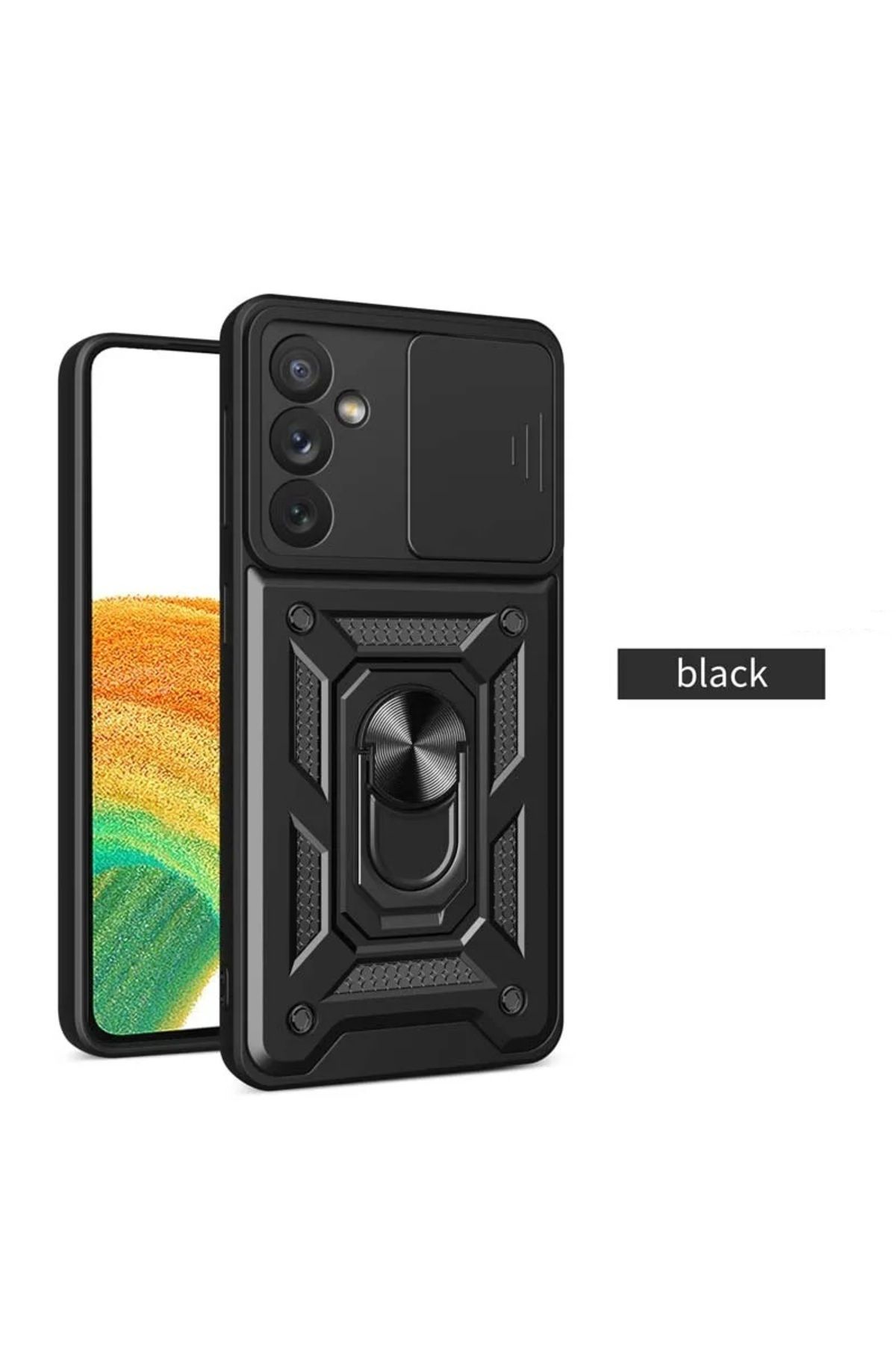 Samsung Galaxy A04S Compatible Case Camera Shielded Sliding Ring Extra Shielded Tank Case