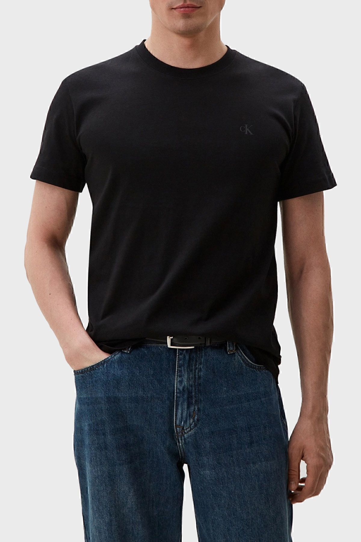 تی شرت نخی معمولی J30J325683BEH تی شرت مردانه J30J325683 BEH Calvin Klein