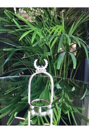 ABROZ HOME DESIGN Çelenkli Gümüş Kahve Yanı Lokumluk /Makaronluk