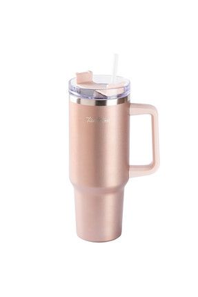 Tantitoni 020-01-move Rose Gold Paslanmaz Çelik Pipetli Termos Bardak 1.2l