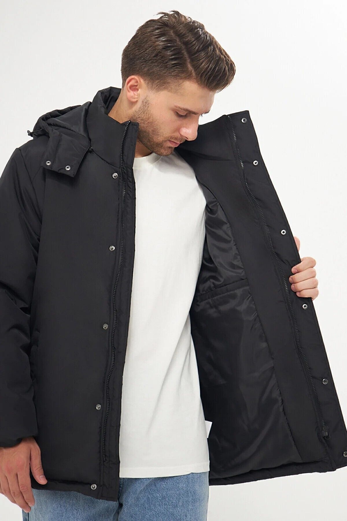 D1fference-Pánská zimní bunda - odnímatelná kapuce, větruodolná, design Parka 5