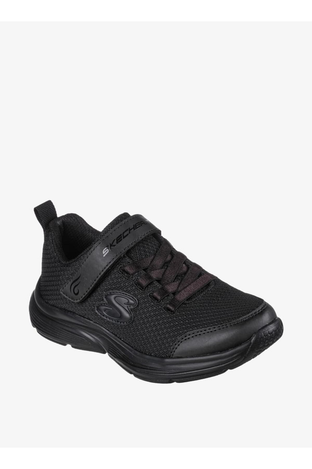 Skechers Wavy Lites - Blissfully Free Big Girl's Black Sneaker 303522L Bbk