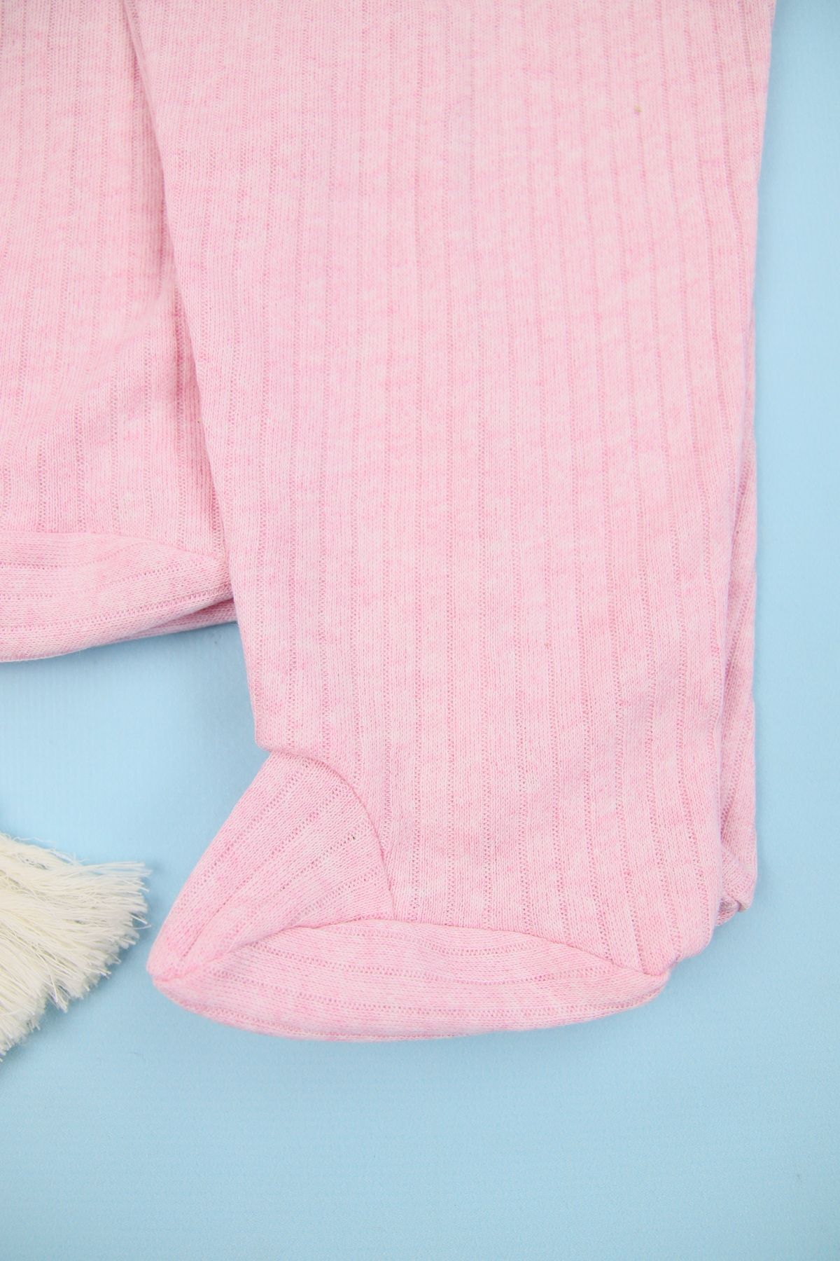 Lindakids Fitilli Kumaş %100 Pamuk 3'lü Patikli Pembe Bebek Tek Alt Seti, Bebek Pijama Altı fotoğrafı 5 (önizleme)