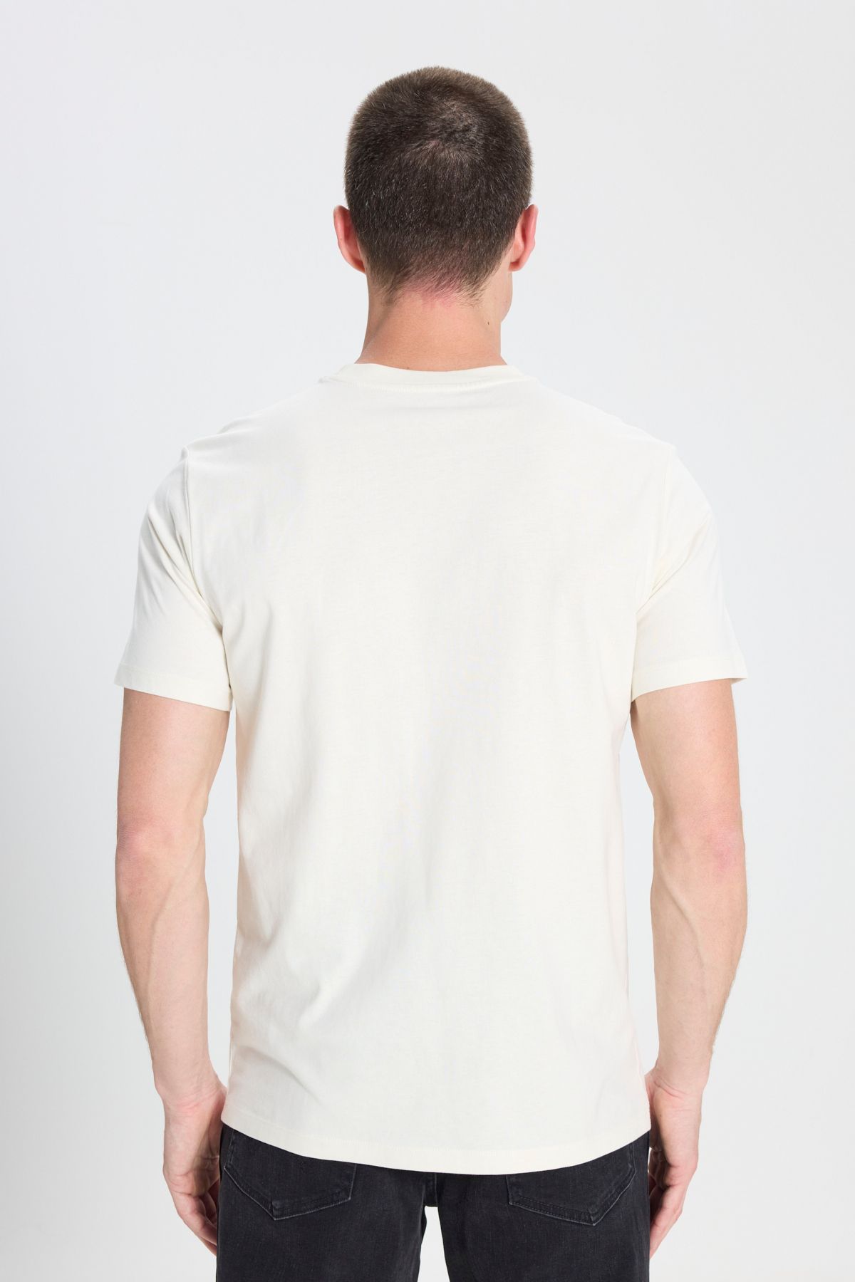 تی شرت سفید مردانه به طور منظم مناسب و معمولی گردن دوچرخه کلاس طبیعی 100 ٪ پنبه شکسته T shirt Wrangler