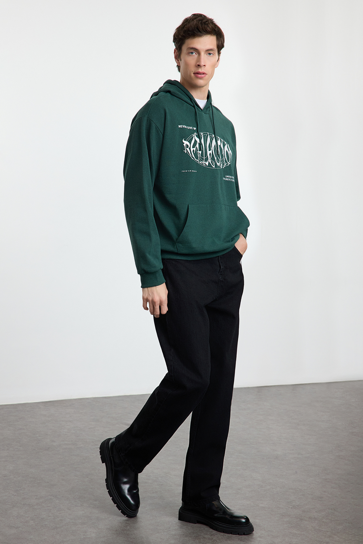  TRENDYOL MAN Siyah 90s/Baggy Fit Bol Denim Jeans Kot Pantolon