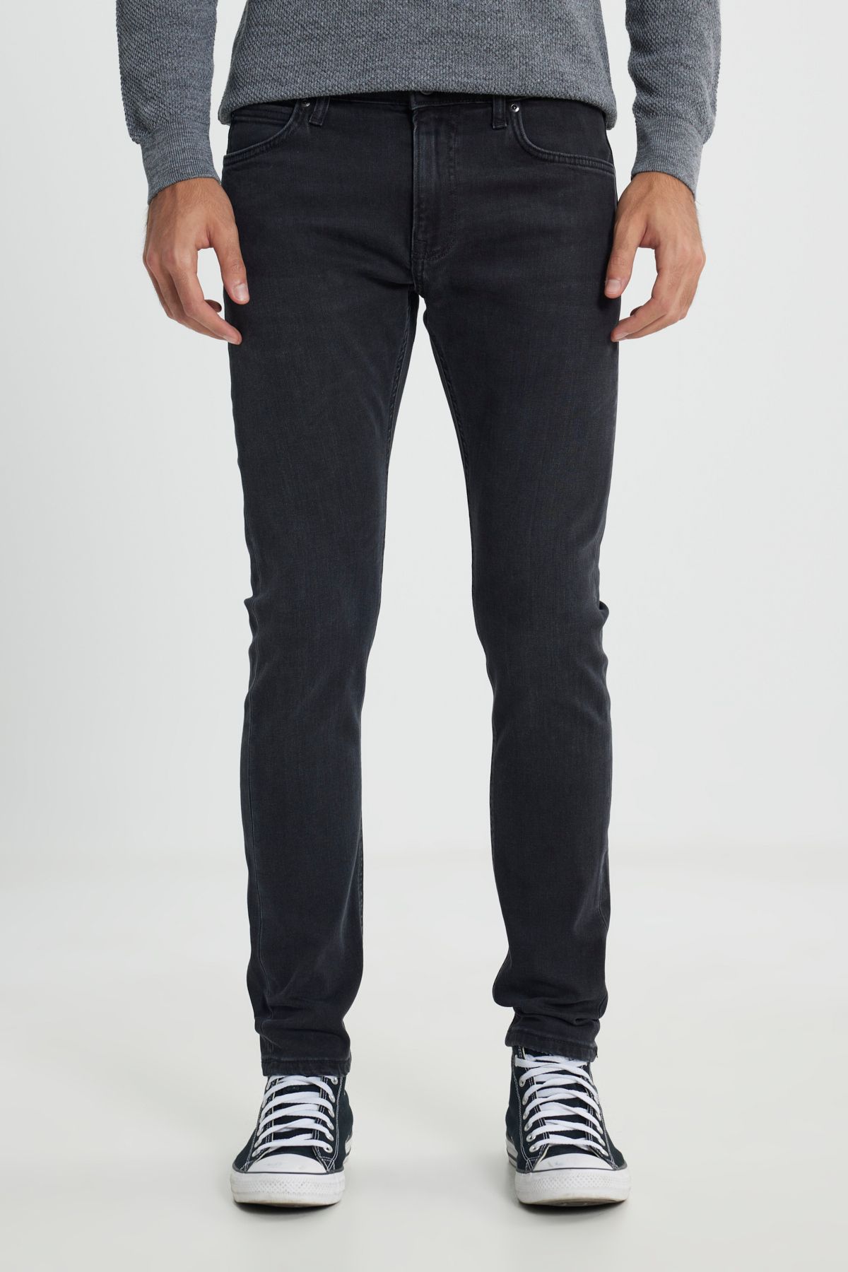 شلوار جین مشکی مردانه سیاه کش دار Luke Slim Fit کمر کم Lee