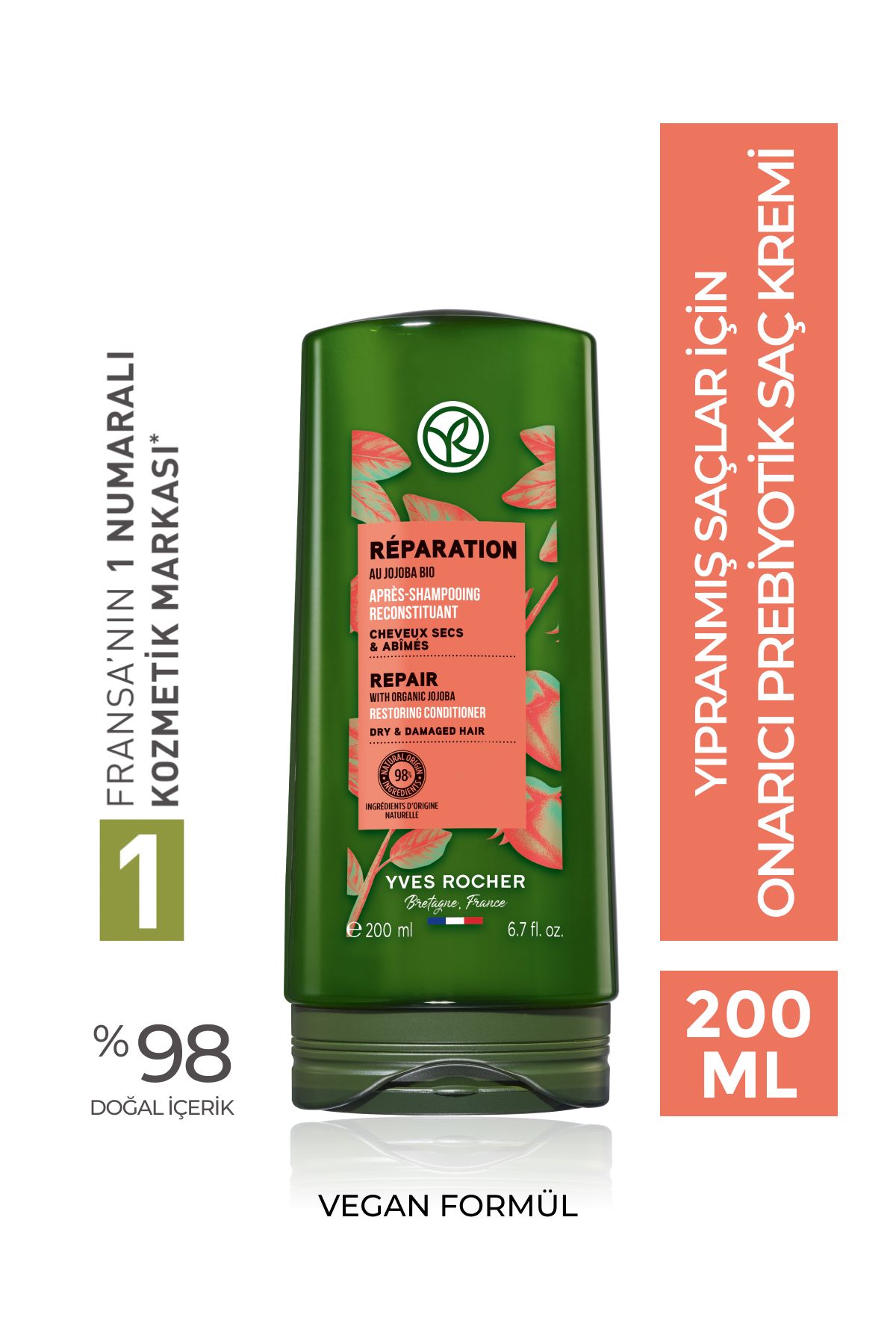 Yves Rocher Y pranm Saclar cin Reparation Onar c Prebiyotik Sac Kremi Silikonsuz Vegan 200 ml Fiyat Yorumlar Trendyol