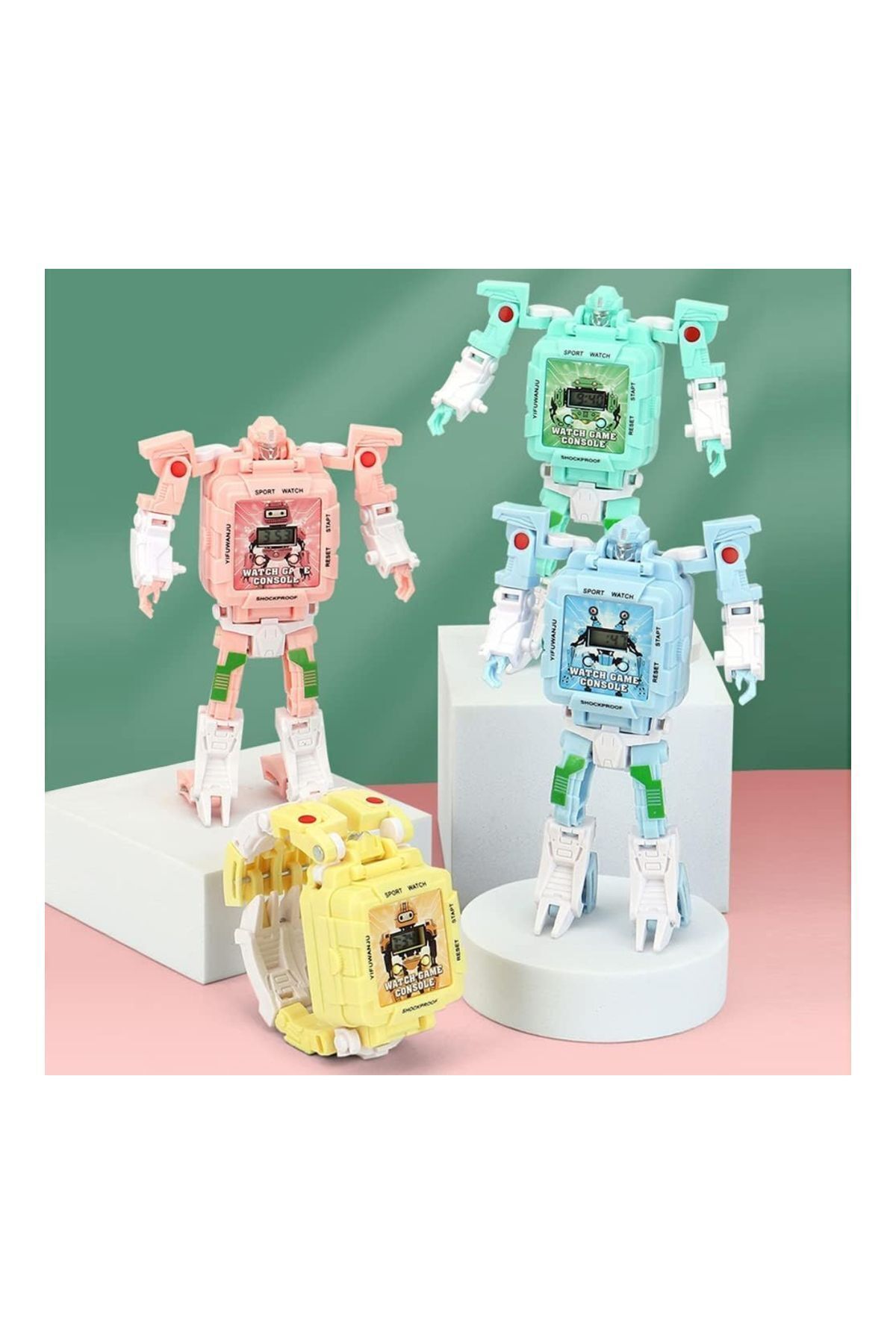 TOYFEST-Transformers Robot Clock with Tetris Game - Pastel Pink 8