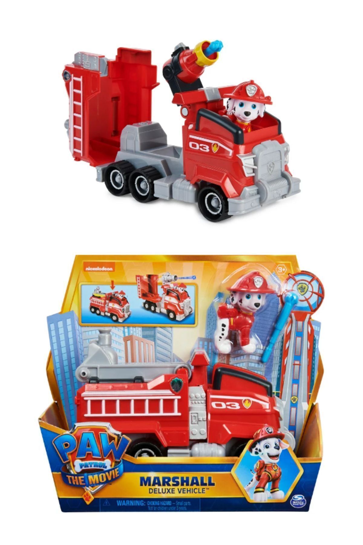 TOYFEST Paw Patrol Deluxe Marshall and Transforming Deluxe Fire Truck 18 cm Trendyol