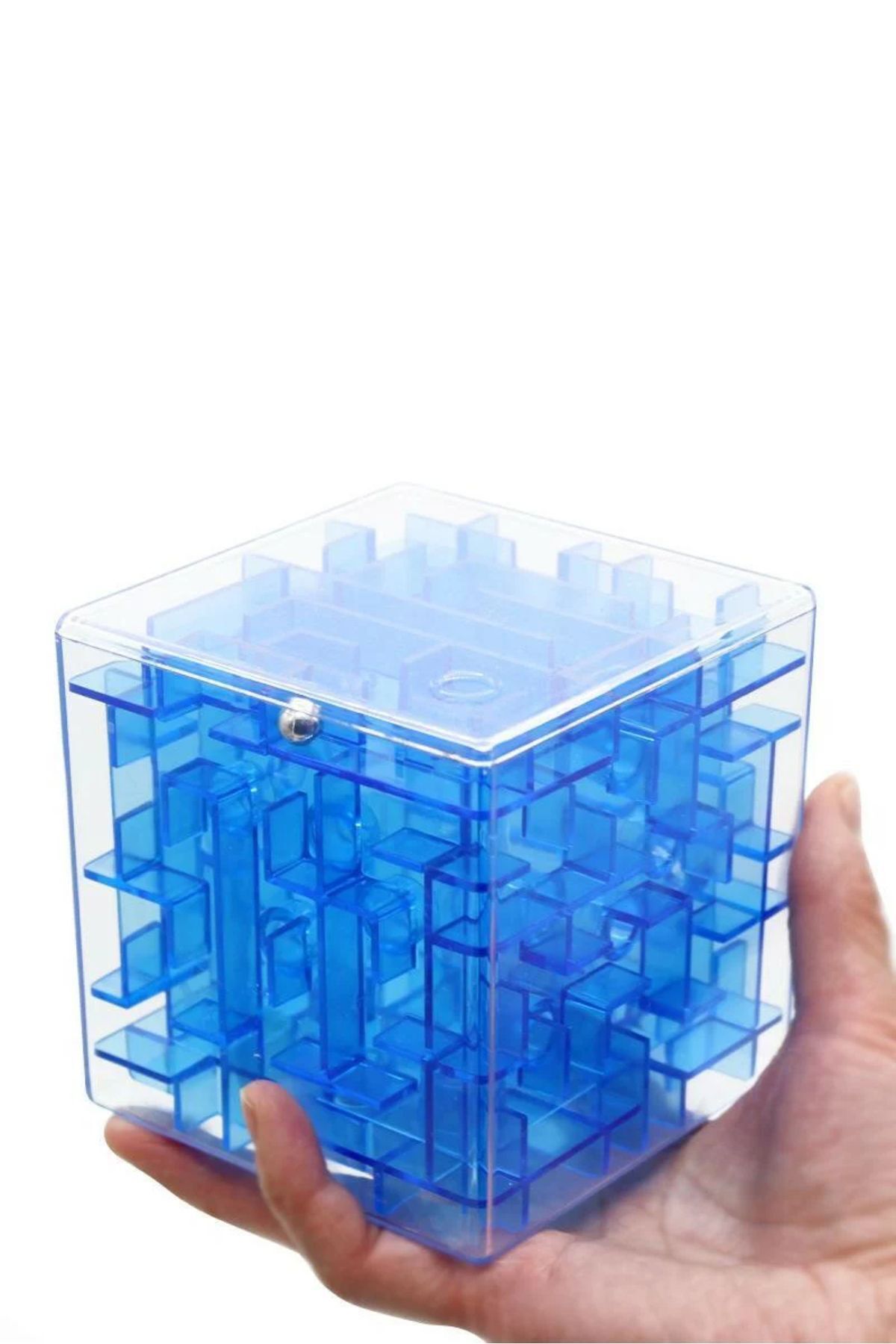 TOYFEST-Blue Iron Ball Maze Intelligence and Intellect Cubic Cube 3