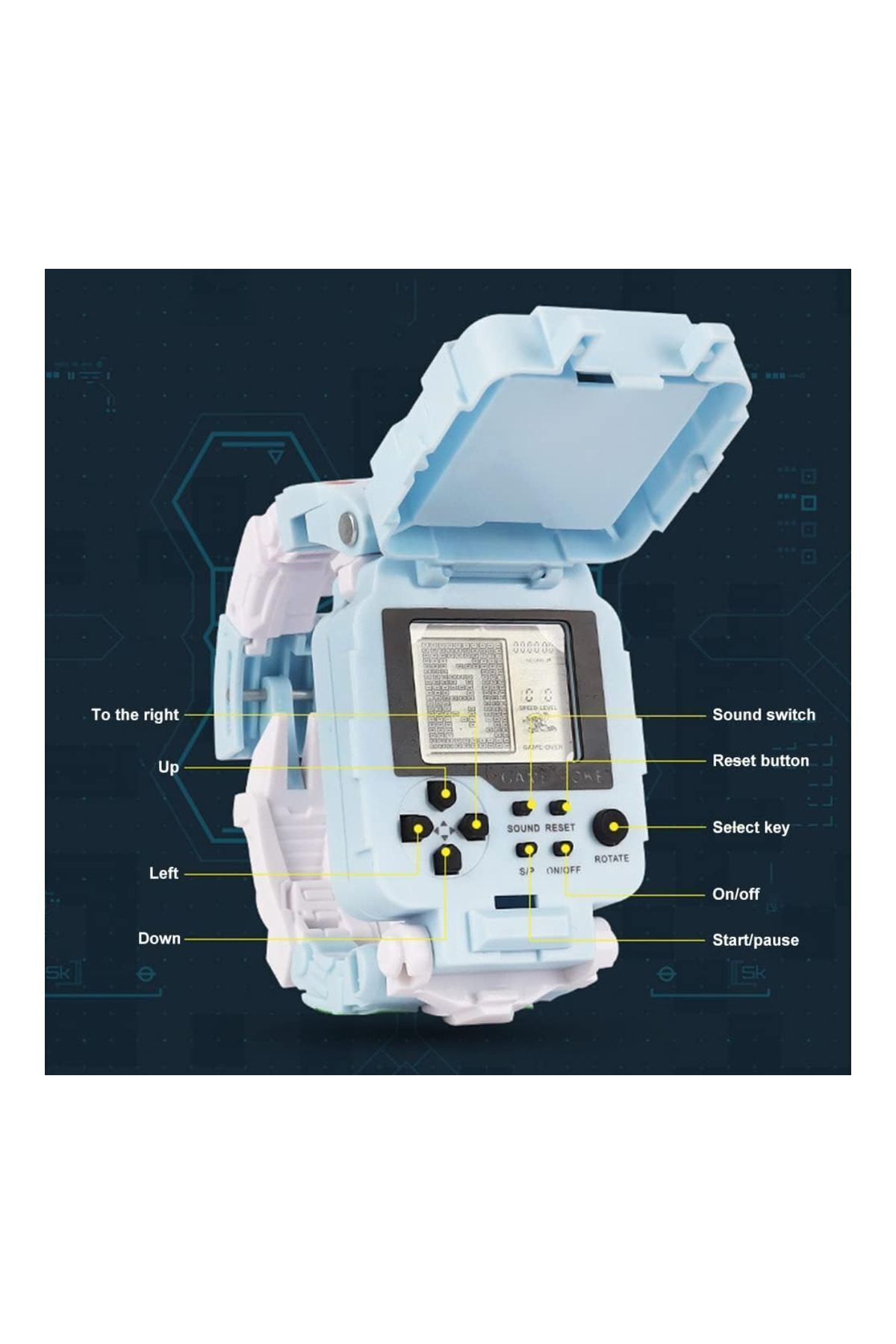 TOYFEST-Transformers Robot Clock with Tetris Game - Pastel Pink 7