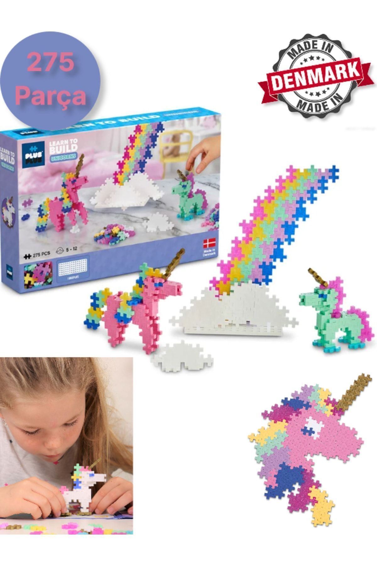 TOYFEST-Plus - Plus Minecraft Themed Learn to Build Unicorns Lego Building Toy (275 Pieces) 3908 1