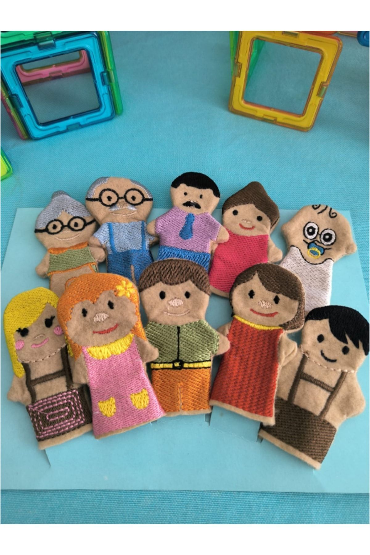 TOYFEST 10 lu Parmak Kukla Drama Oyun Aktivite Seti - İnsanlar Aile Üyeleri