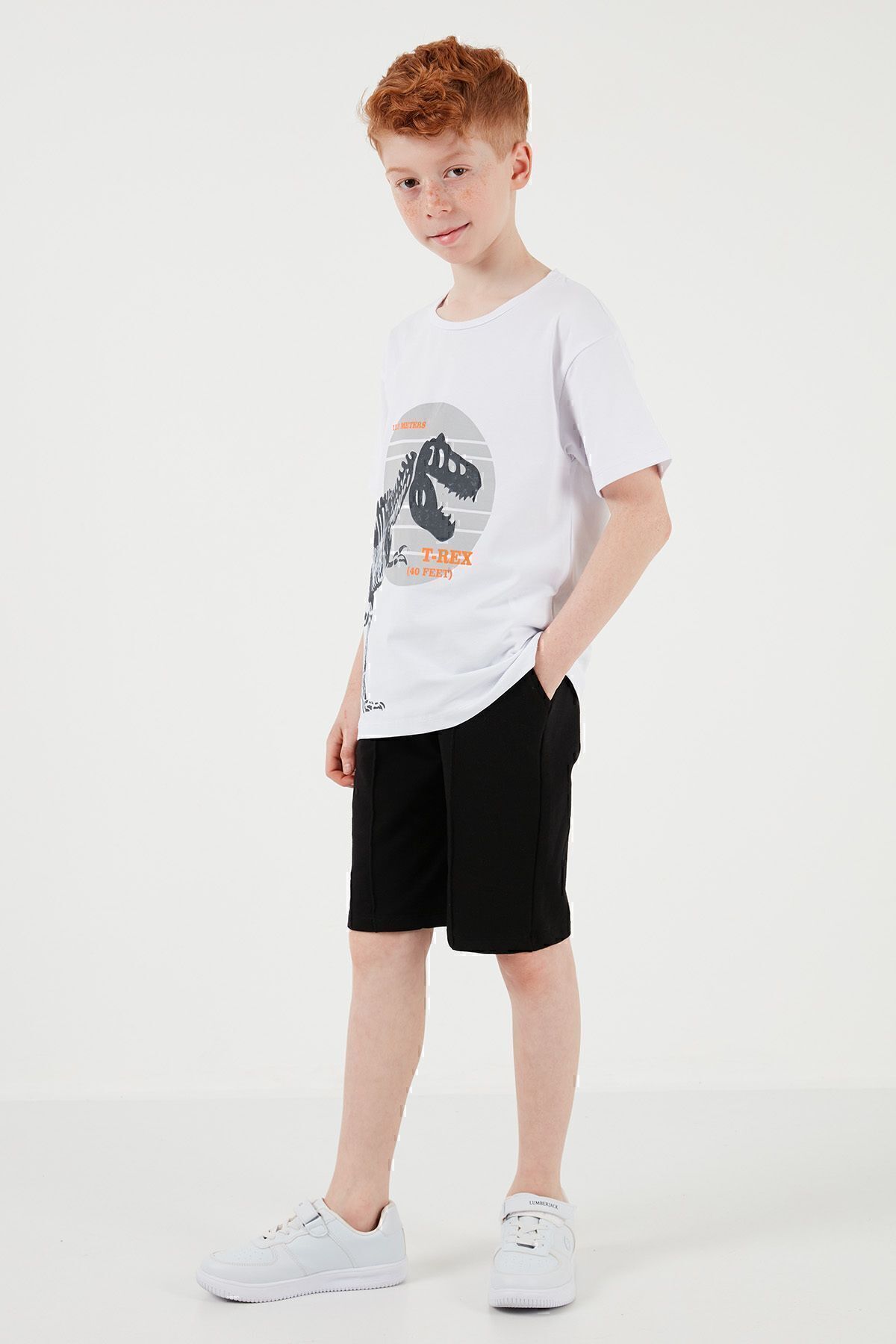 Lela-Set de pantaloni scurți de sus și de jos, cu decor normal, din bumbac, costum băieți6212015 2