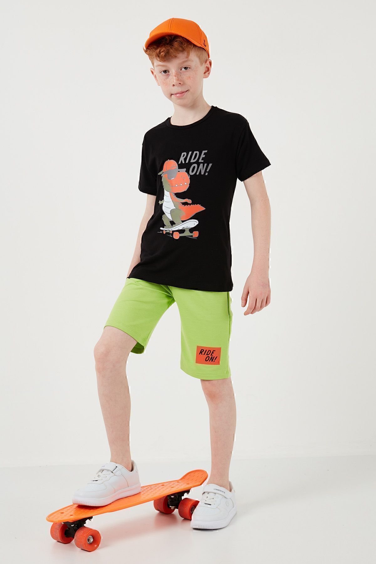 Lela-Set de pantaloni scurți de sus și de jos, din bumbac, cu croială normală, cu decolteu, pentru băieți6212014 2