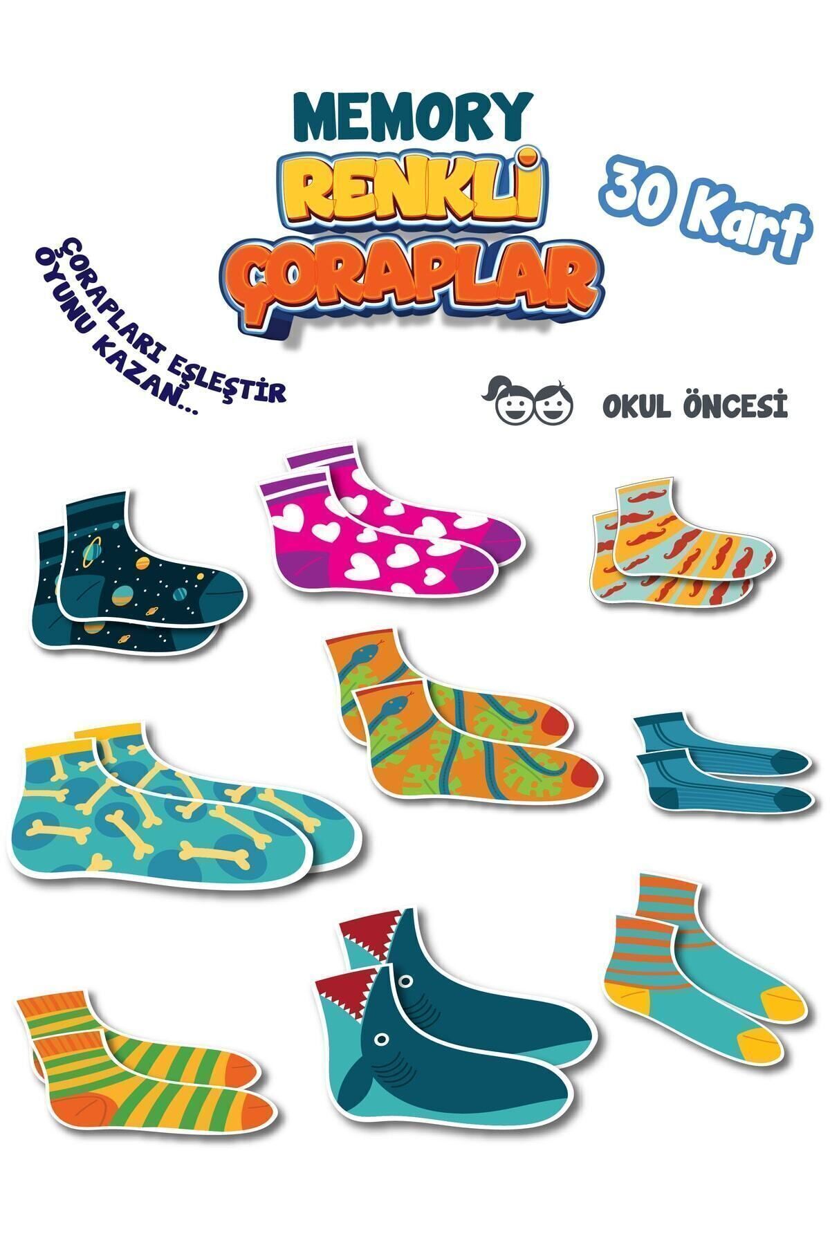 kidssan games Renkli Çoraplar Memory Hafıza Kartları Eğitici Oyunu fotoğrafı 2 (önizleme)