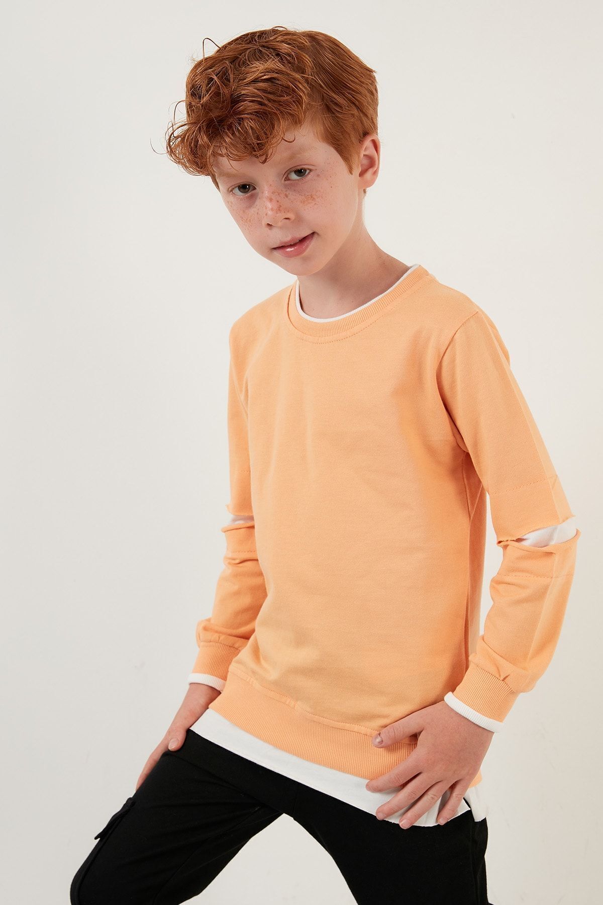 Lela-Costum sport detaliat 100% bumbac Inserție cu gât roșu Costum pentru băieți 59215614 3