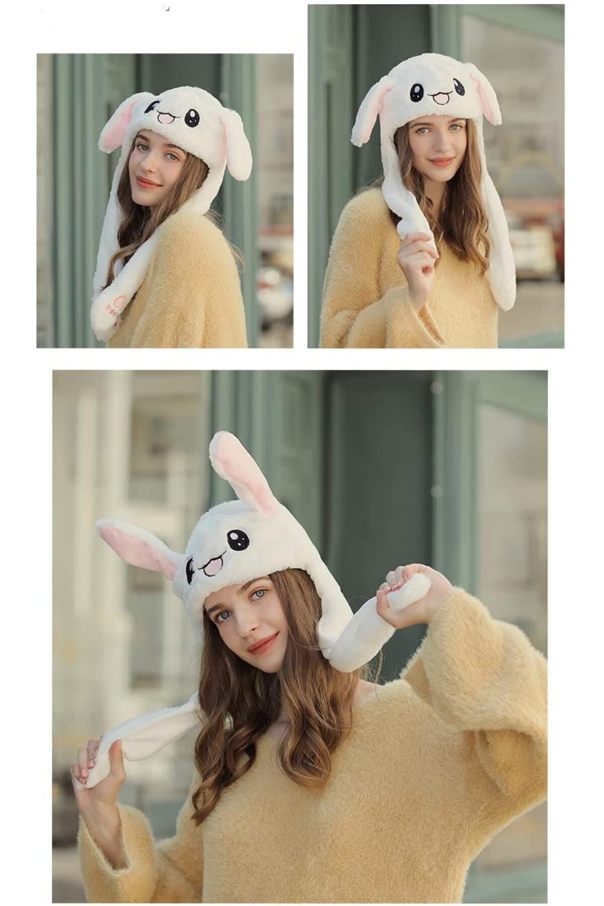EBaby House Store-Rabbit Hat Plush Rabbit Hat with Moving Ears 3