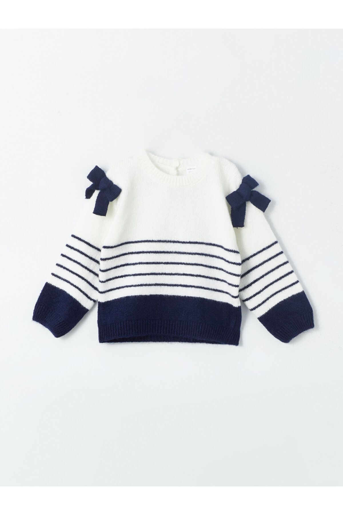 LC Waikiki-Set aus gestreiftem Strickpullover, Shorts und Strumpfhosen für Babys mit Rundhalsausschnitt 2