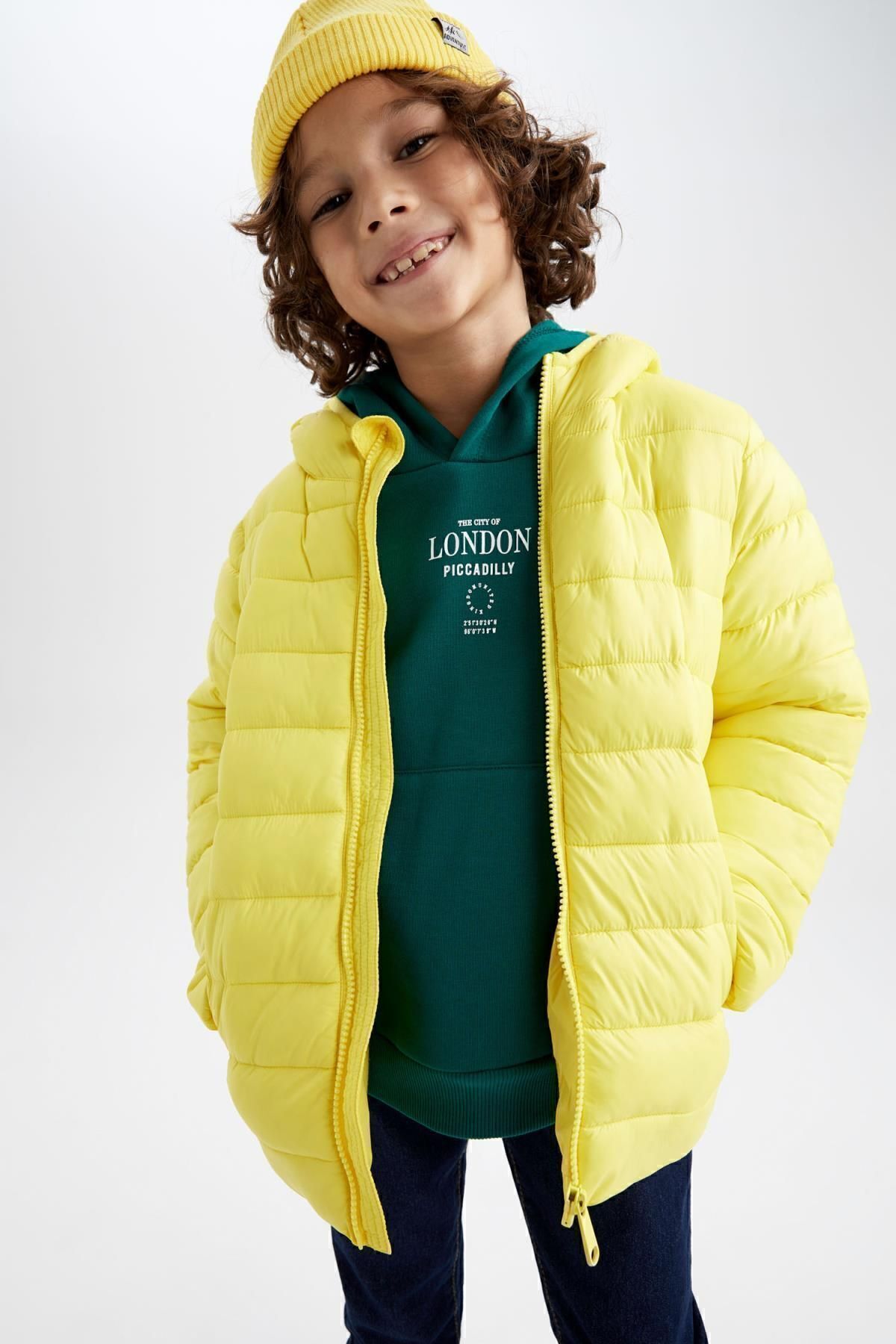 DeFacto-Boys - Basic down Jacket with Water Repellent, Hood and Pockets Y4562A623Sp 3