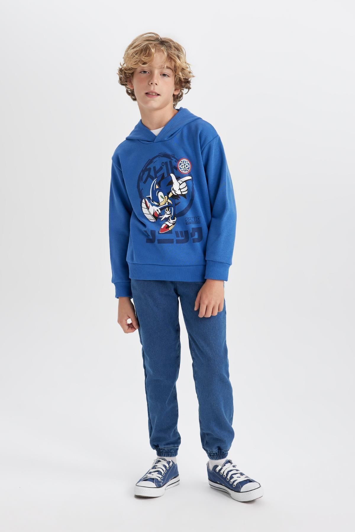 DeFacto-Hanorac Sonic The Hedgehog pentru băieți - cu glugă și gros B3063a823wn 2