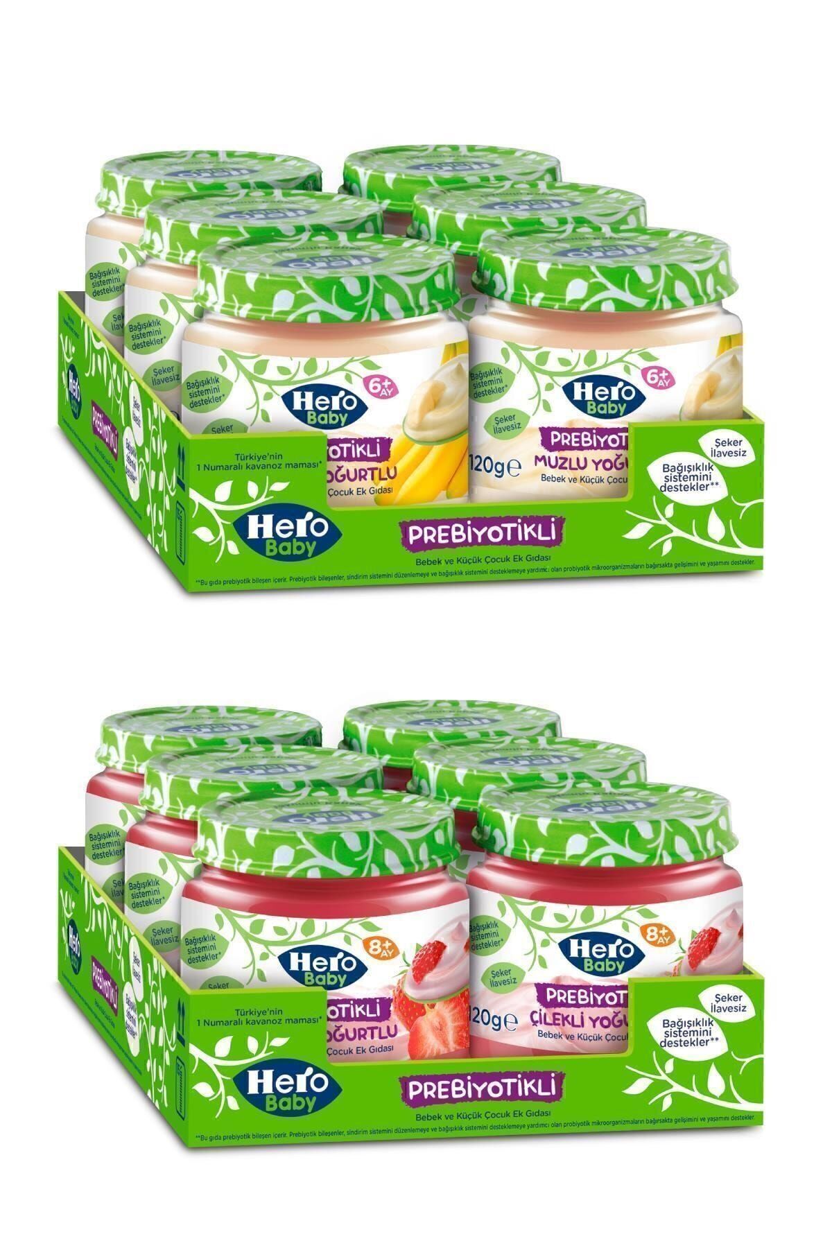 Hero Baby Herobaby Prebiyotikli Çilekli Ve Muzlu Yoğurtlu Kavanoz Mama 120g 12 Adet fotoğrafı 2 (önizleme)